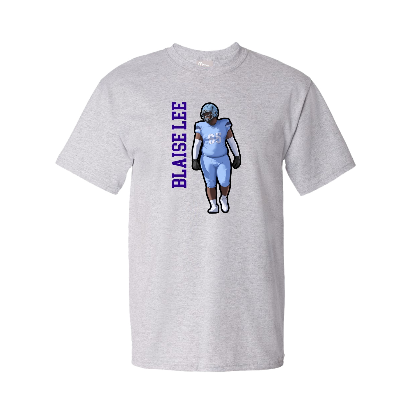 Tee — Name Vertical in Grey