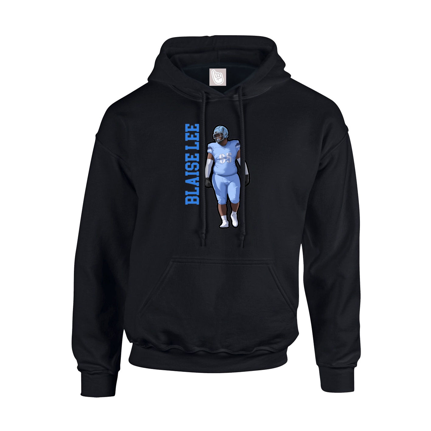 Youth Hoodie — Name Vertical in Black