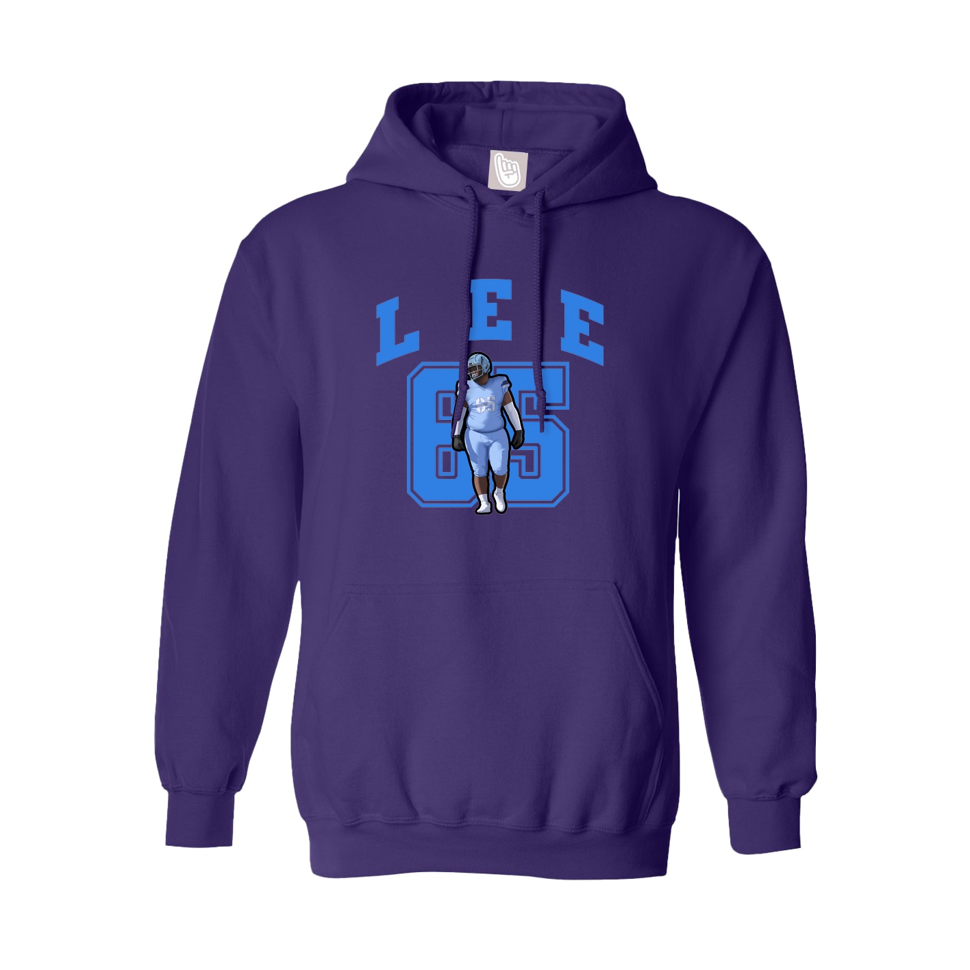 Youth Hoodie — Number in Purple