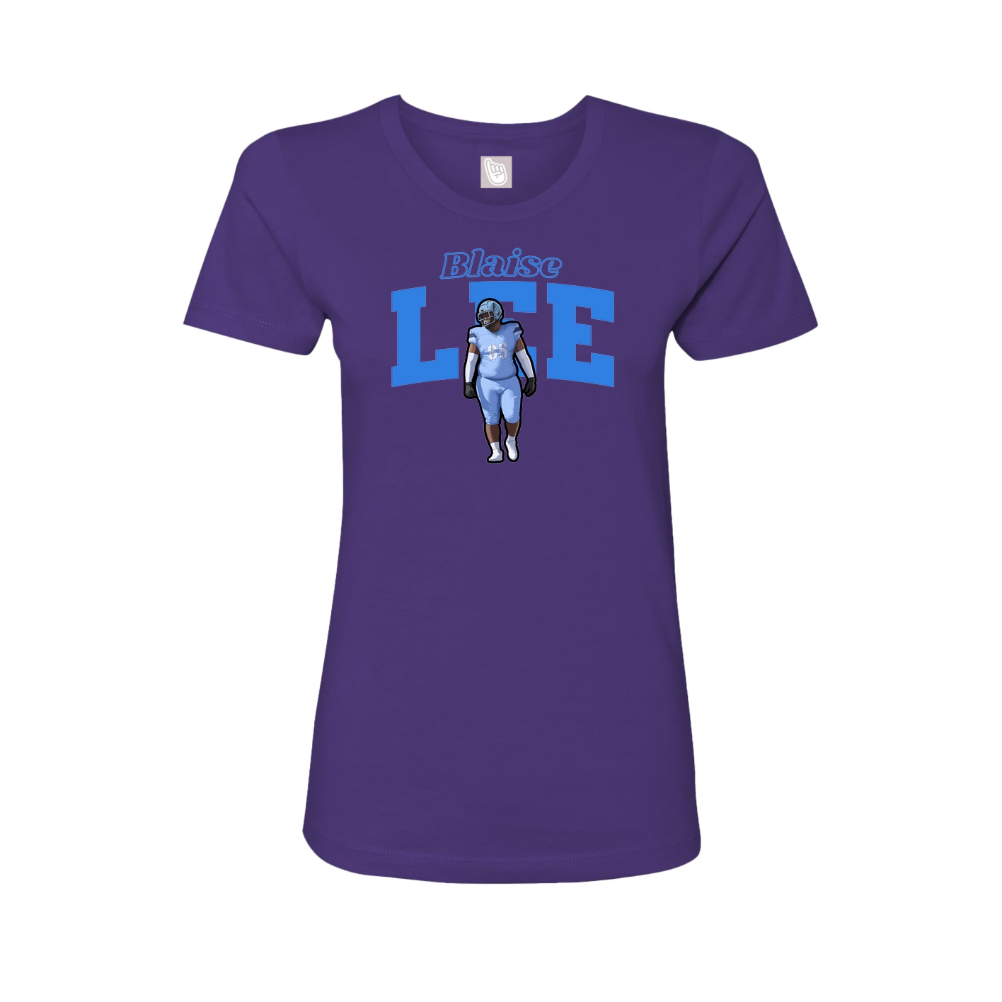 Fitted Women's Tee — Name Arch in Purple