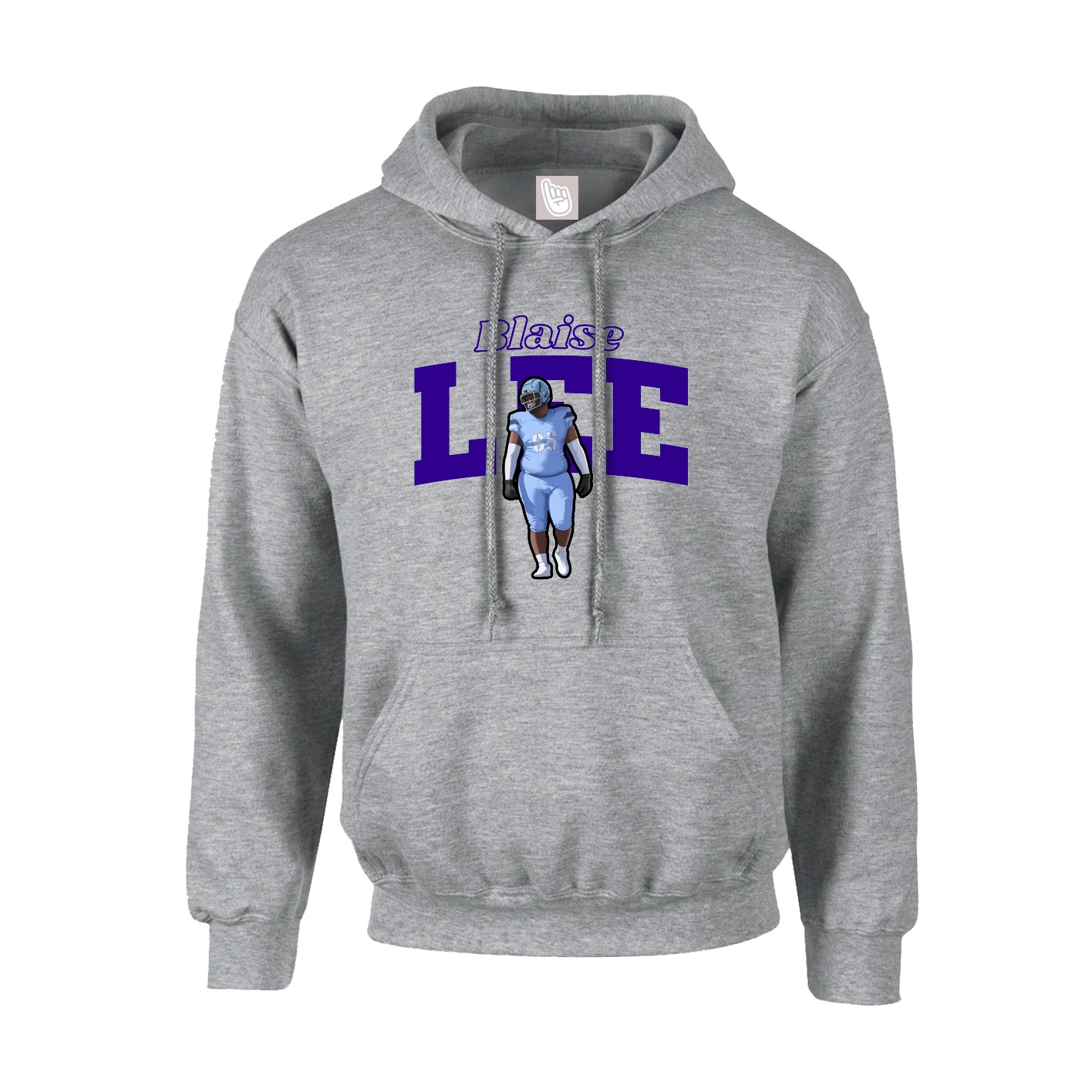 Hoodie — Name Arch in Grey