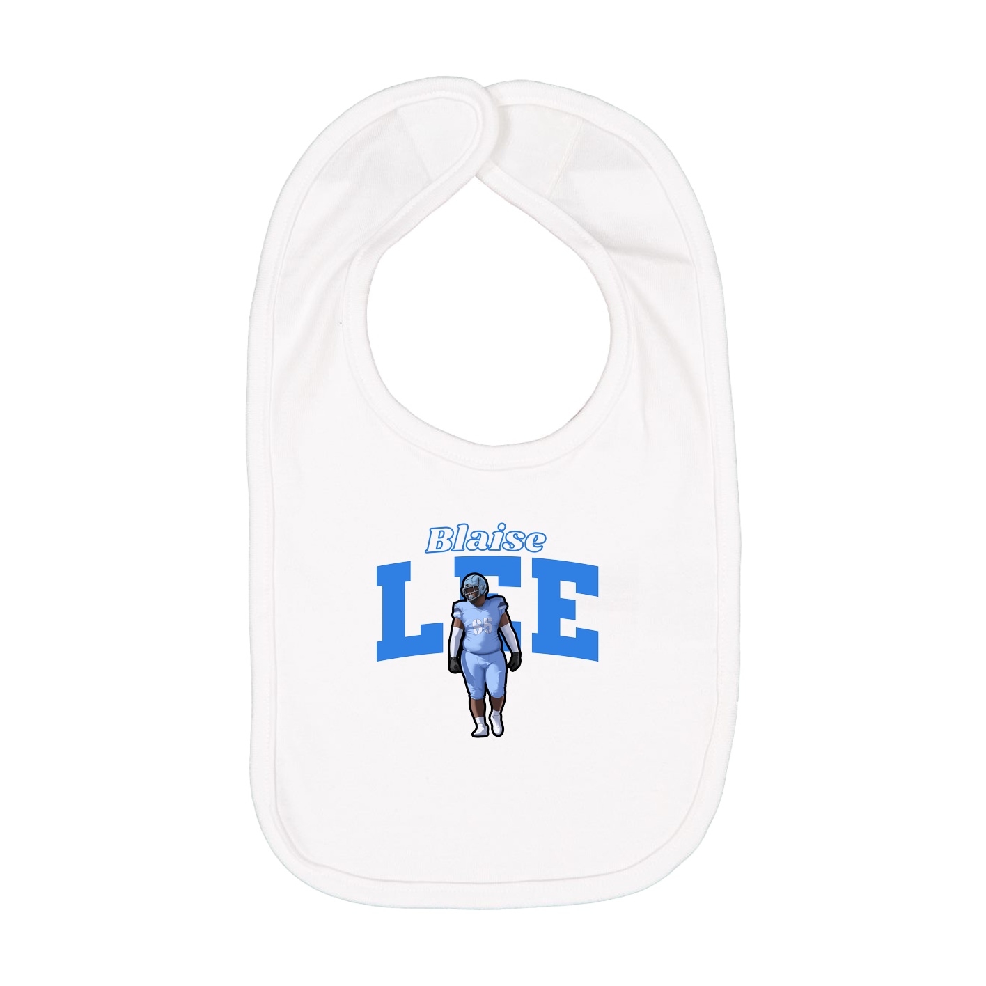 Infant Bib — Name Arch in White