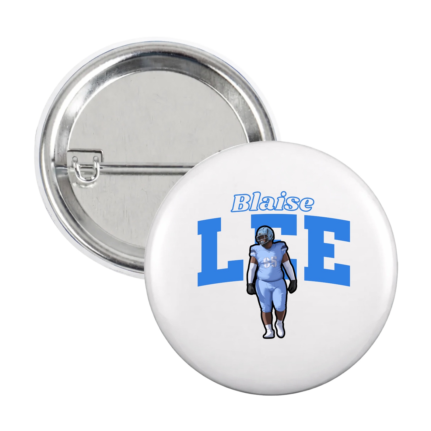 Game Day Button — Name Arch in White