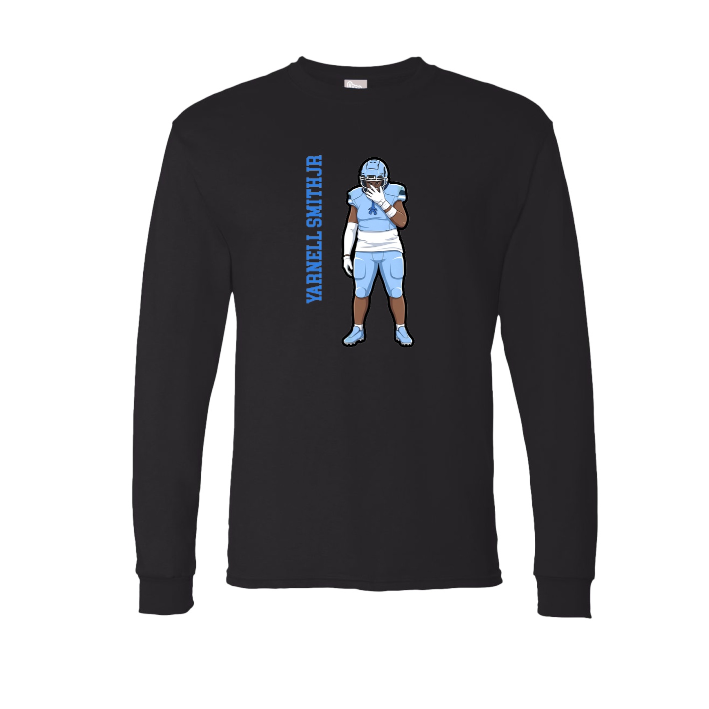 Long Sleeve Tee — Name Vertical in Black