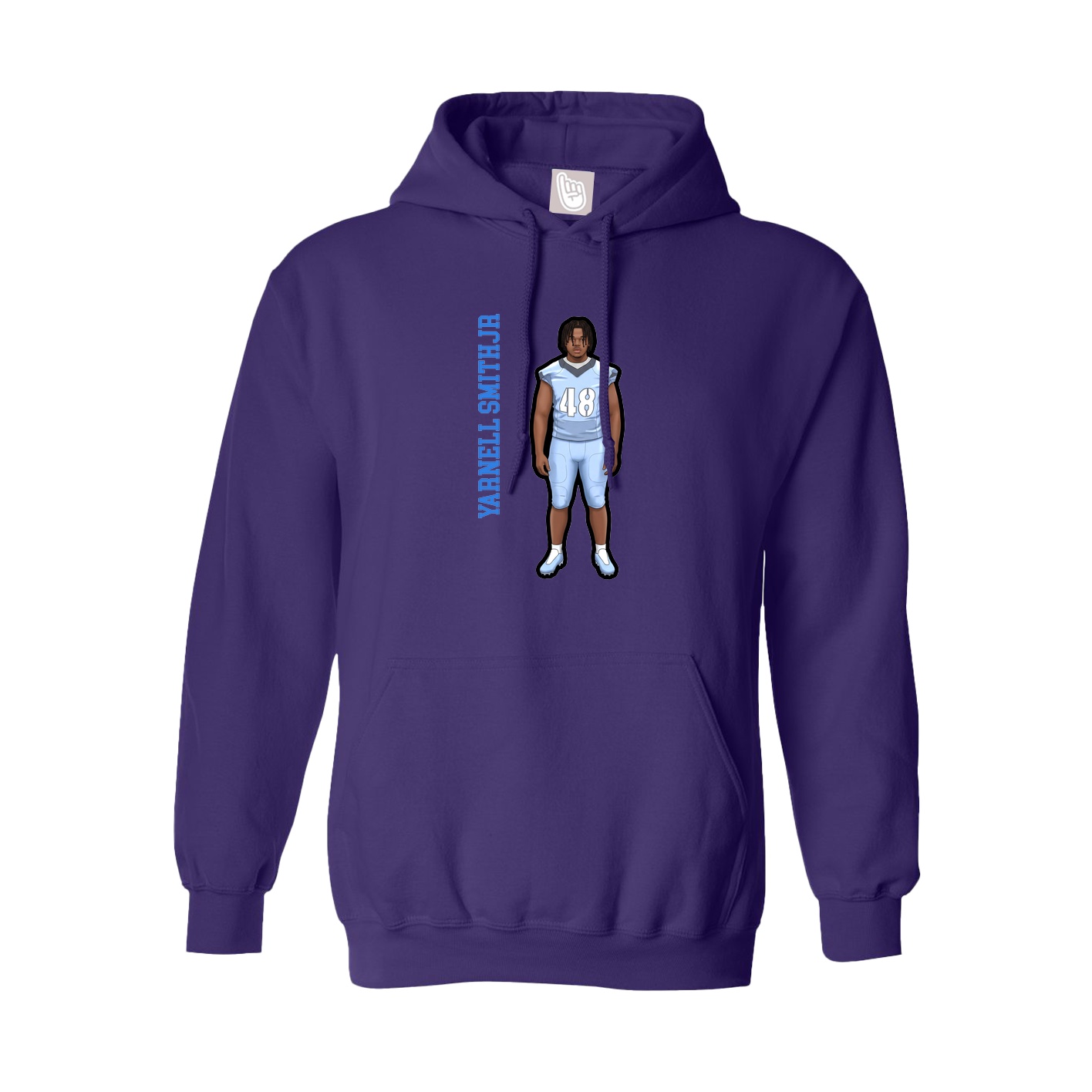 Hoodie — Name Vertical in Purple