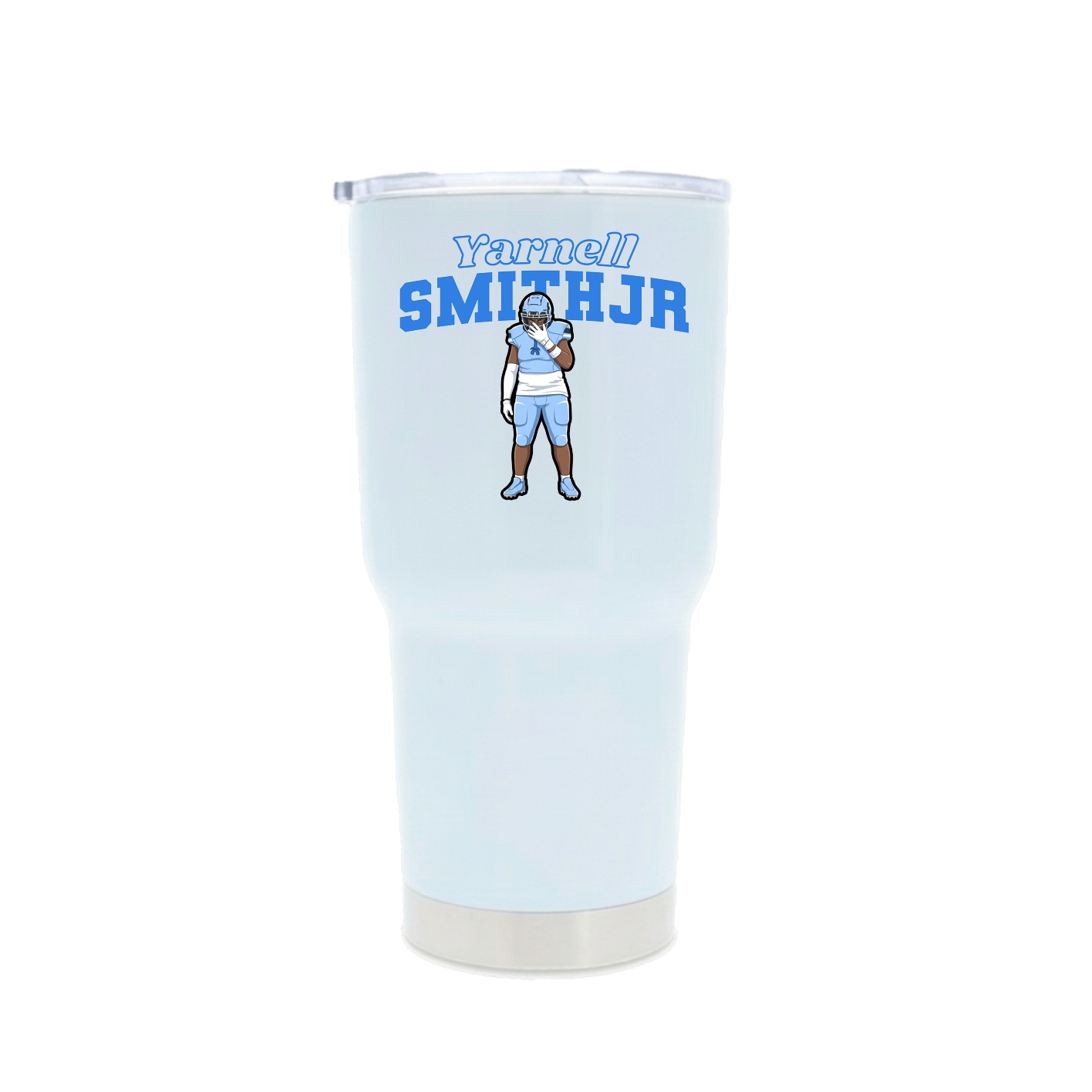 30oz Stainless Steel Tumbler — Name Arch in White