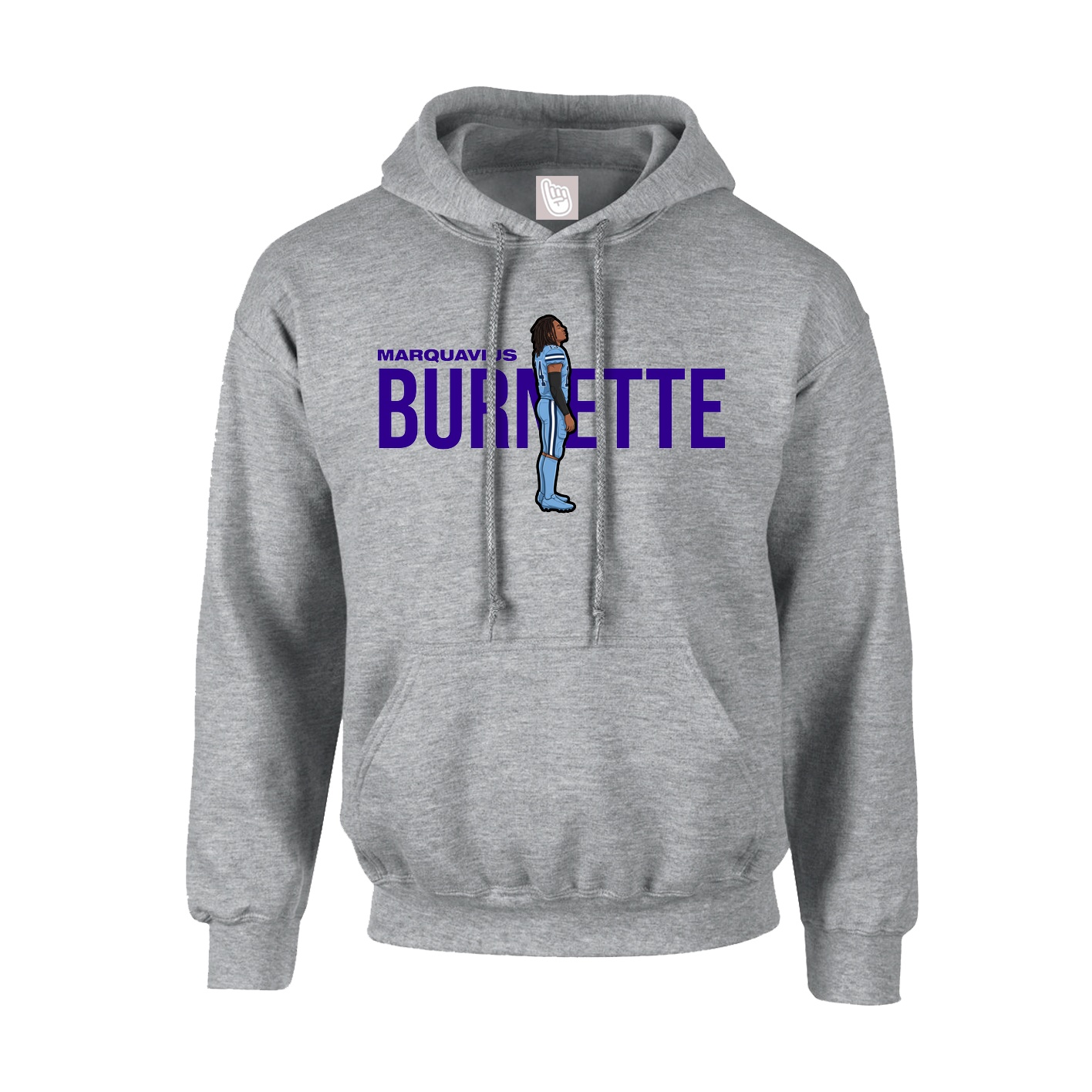 Hoodie — Player Name in Grey