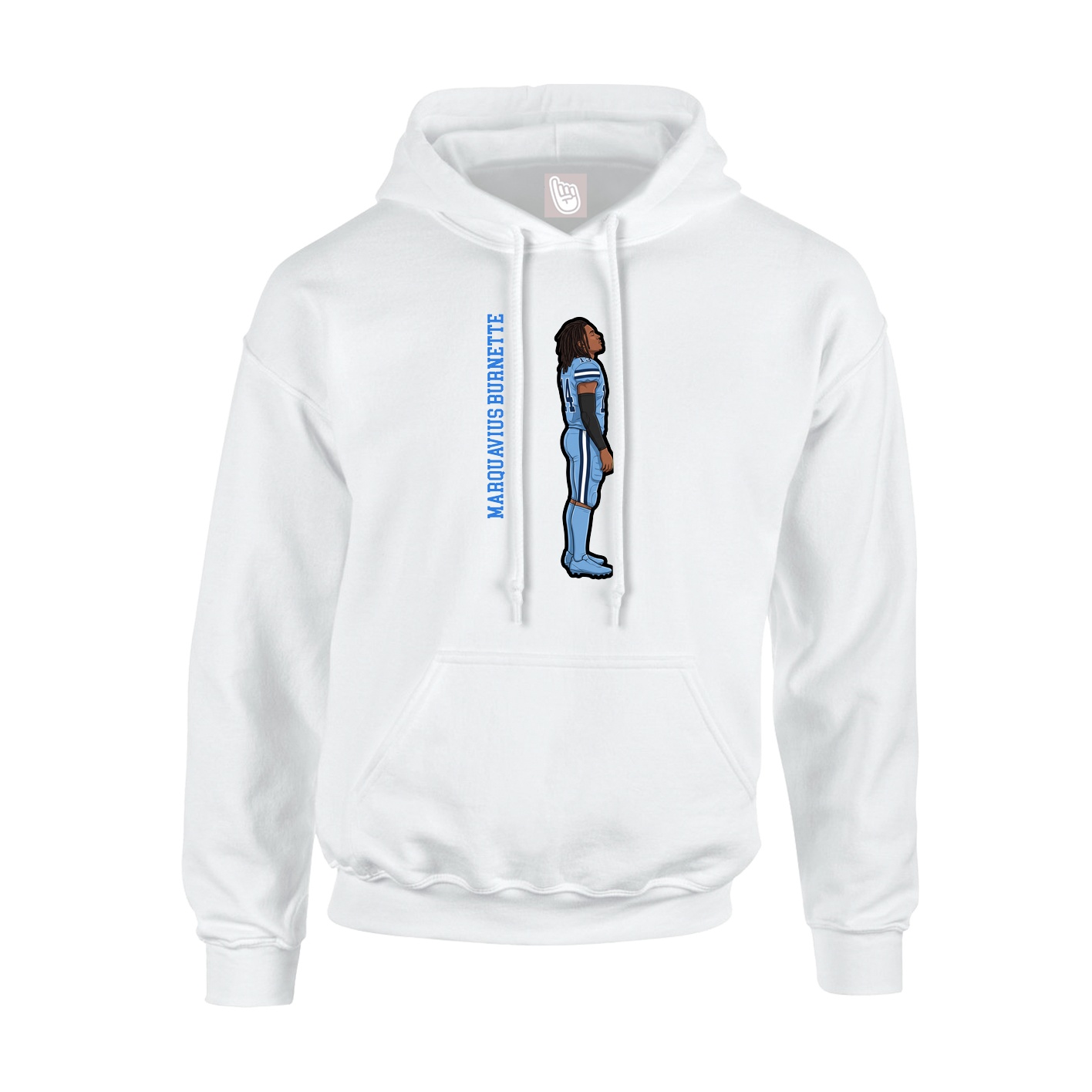 Hoodie — Name Vertical in White