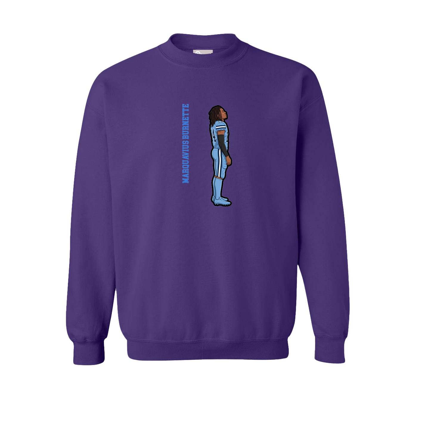 Fleece Crew — Name Vertical in Purple