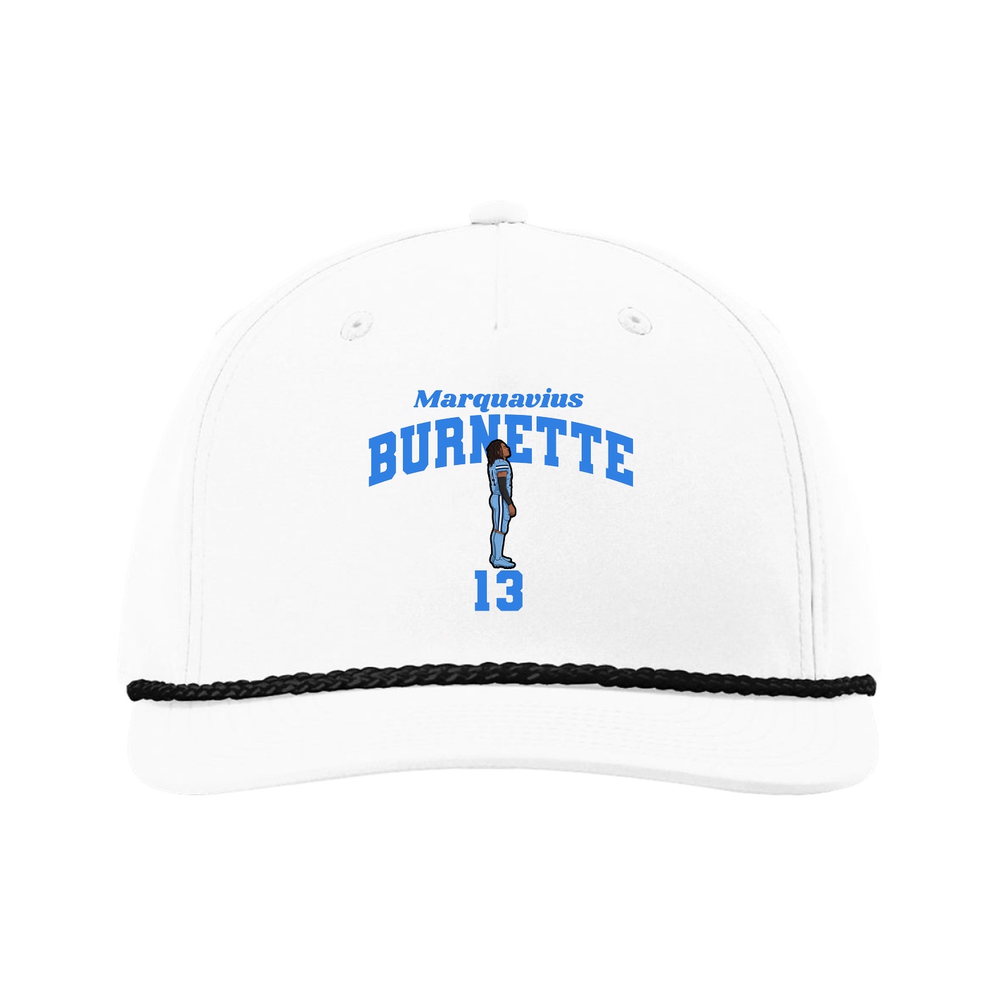 Five-Panel Classic Rope Cap — Signature Arch in White