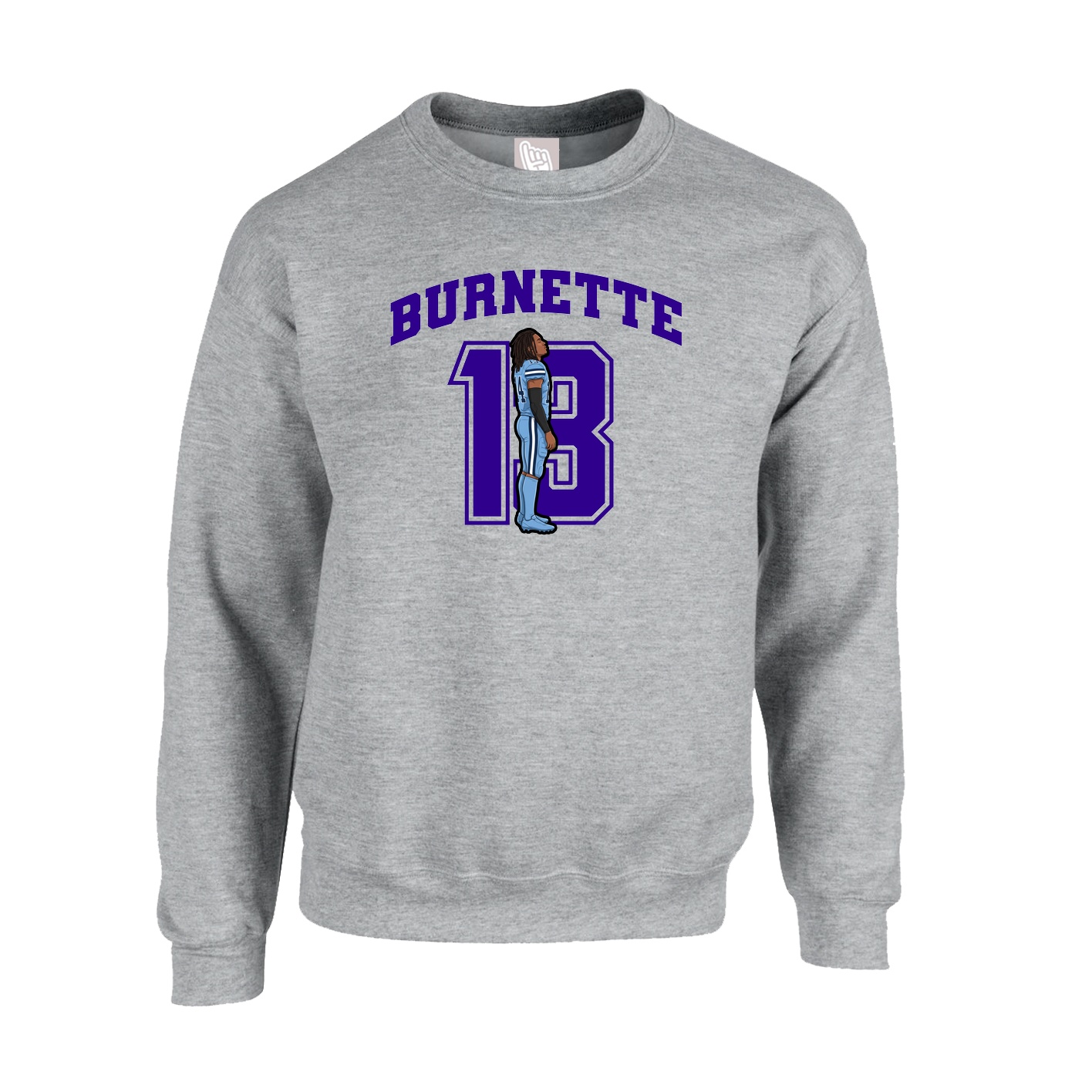 Fleece Crew — Number in Grey