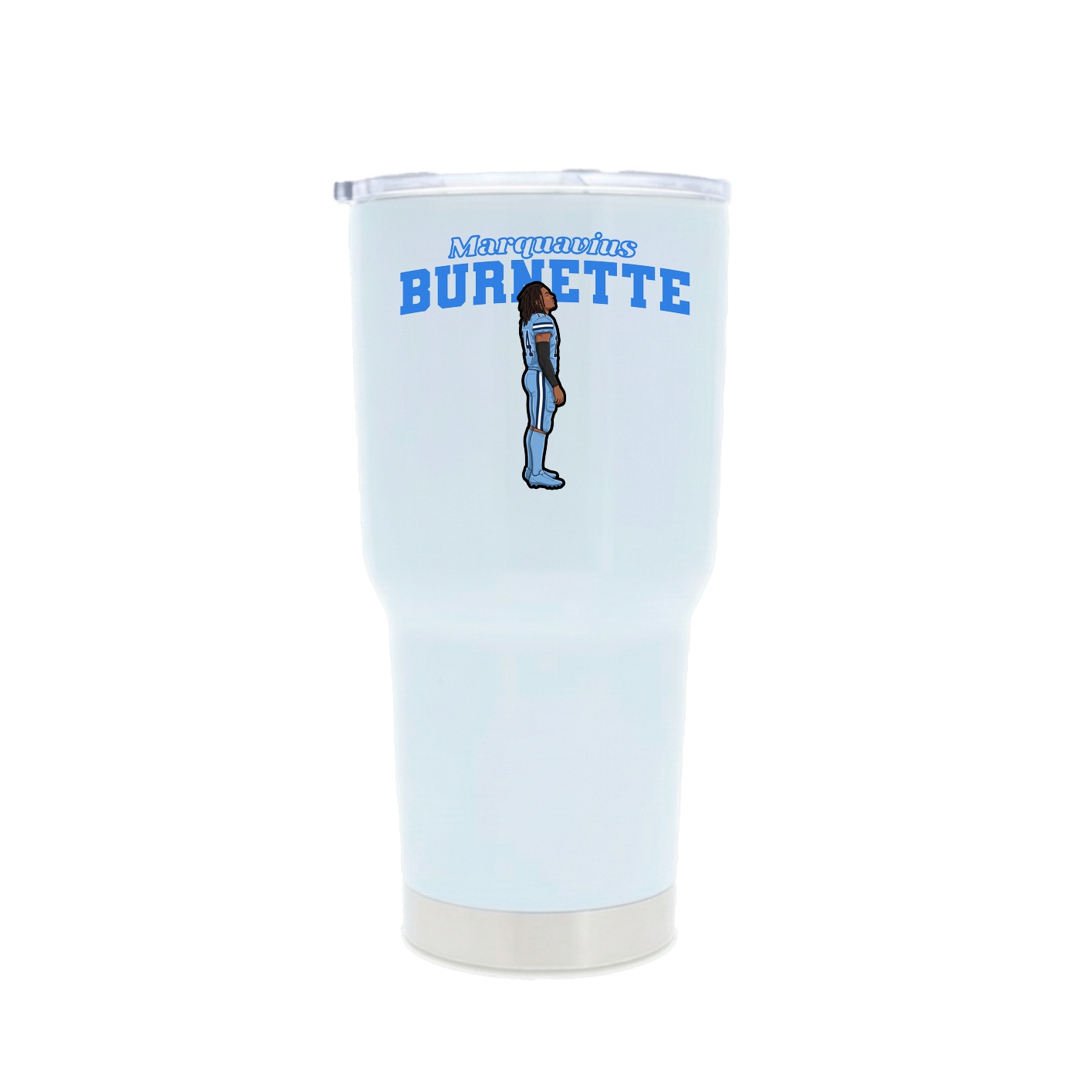 30oz Stainless Steel Tumbler — Name Arch in White