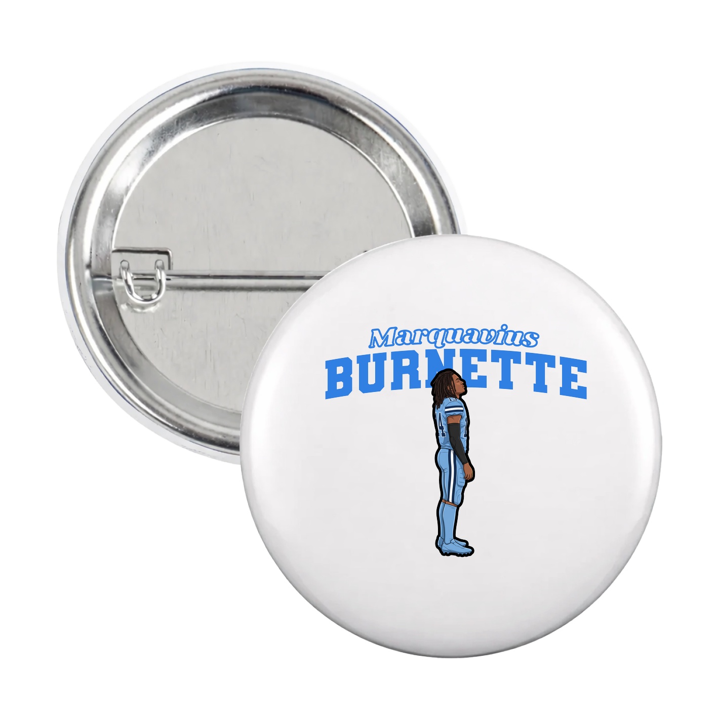 Game Day Button — Name Arch in White