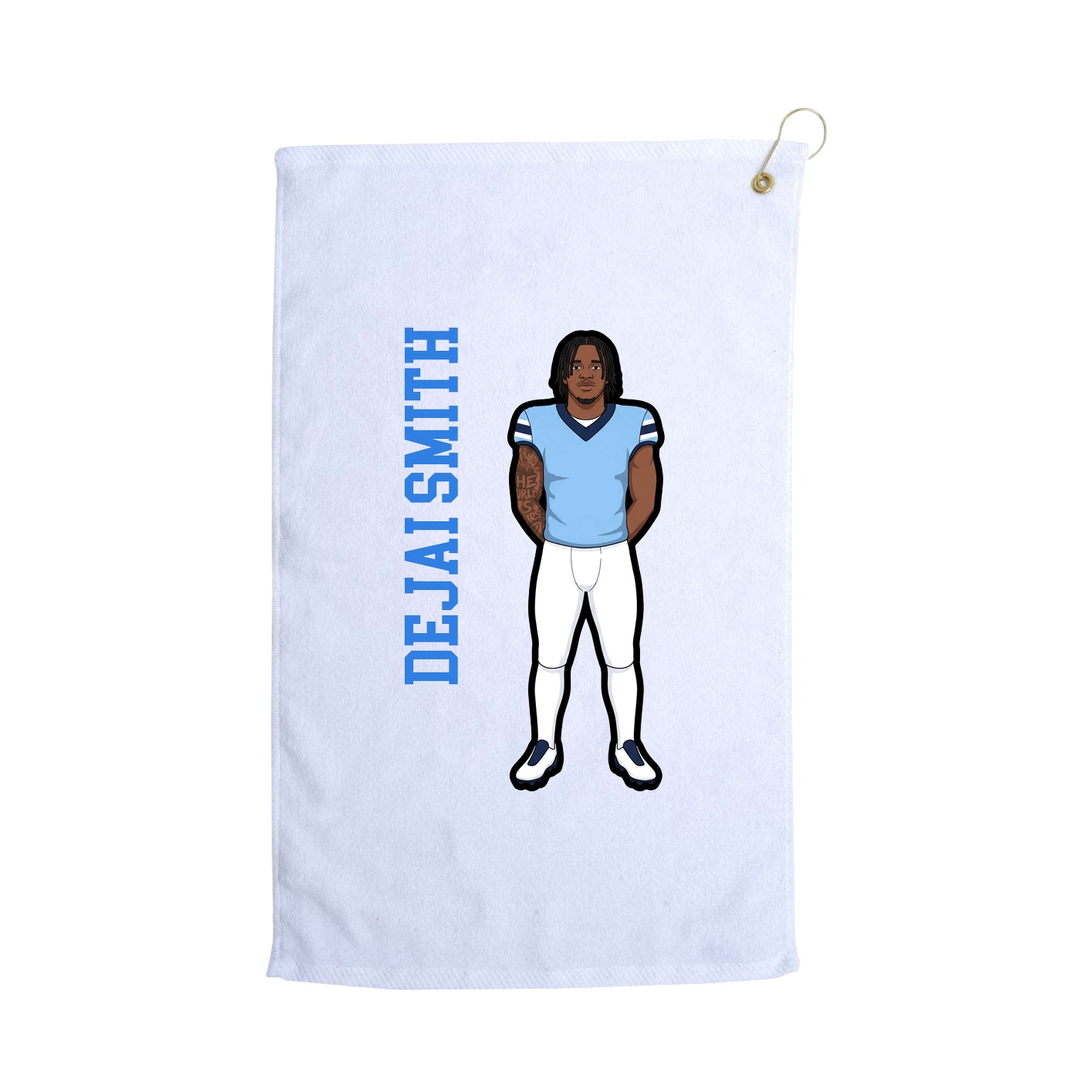 Golf Towel — Name Vertical in White