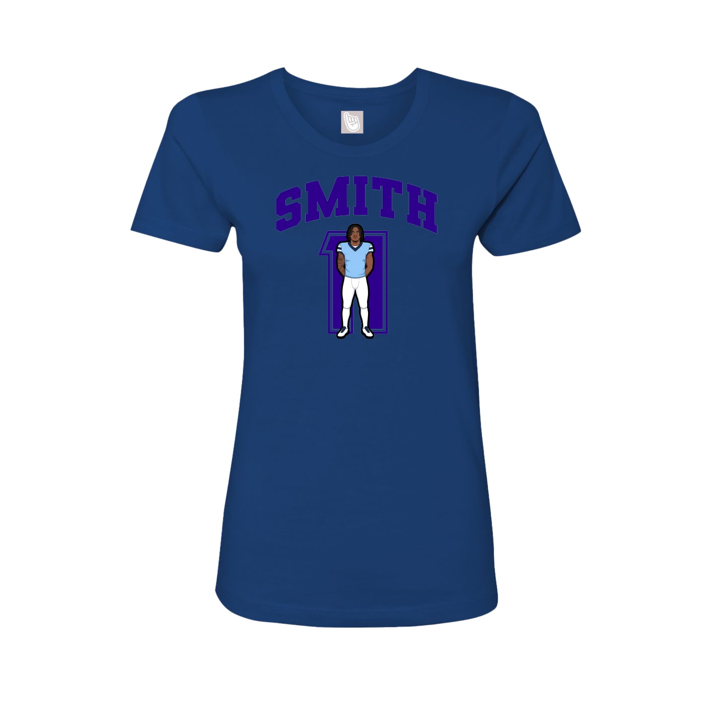 Fitted Women's Tee — Number in Royal