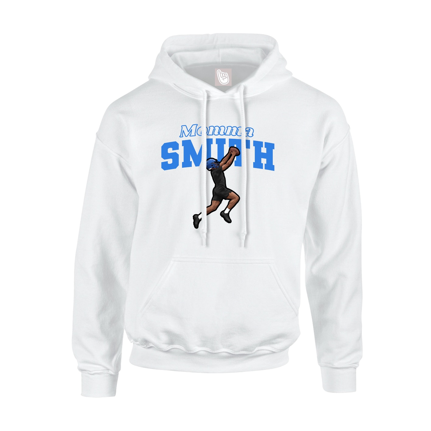 Youth Hoodie — Mothers Day Block in White