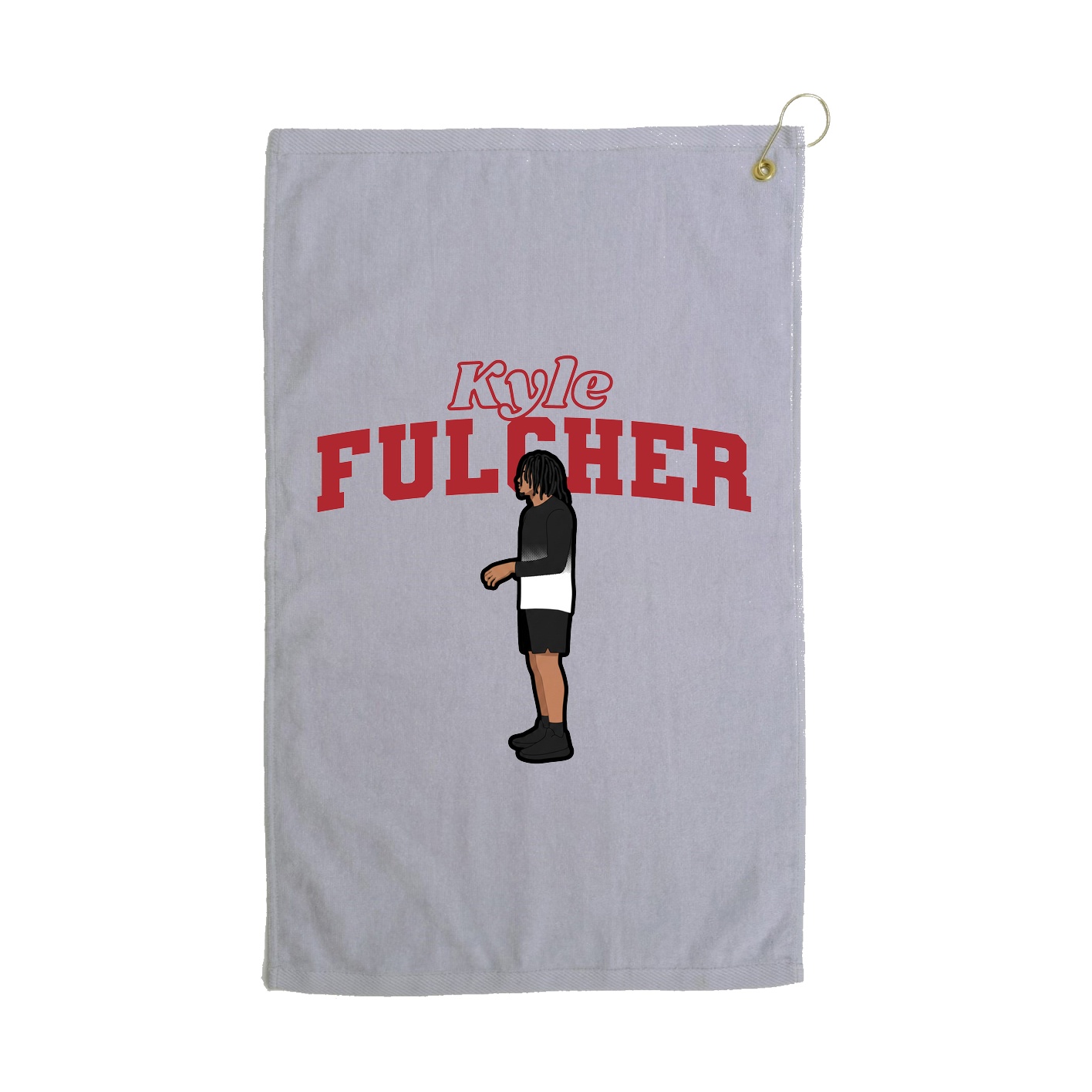 Golf Towel — Name Arch in Grey