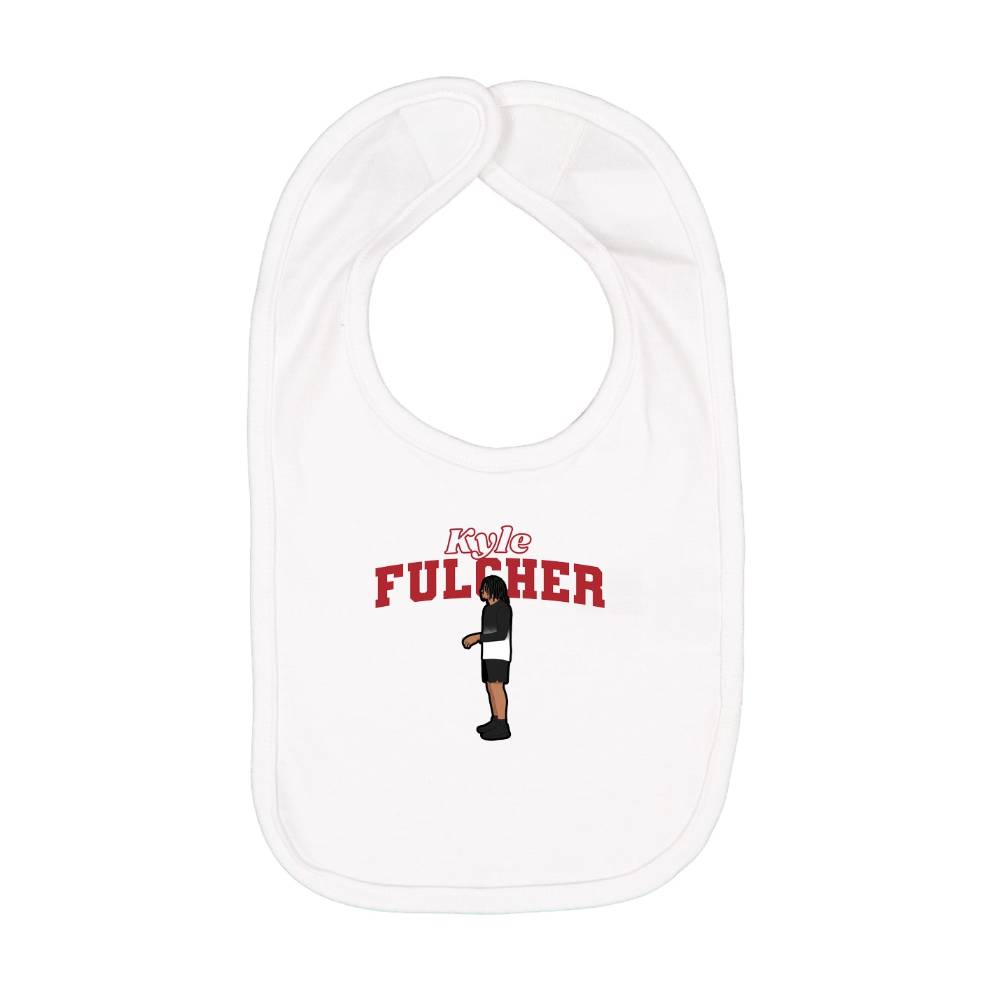 Infant Bib — Name Arch in White