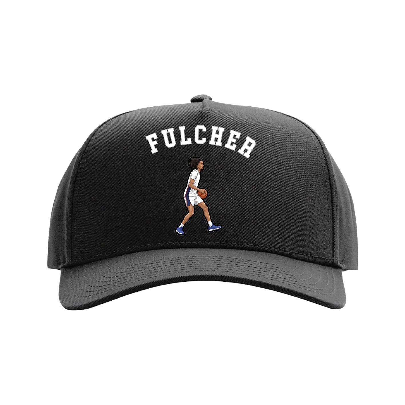 Full Fabric Five-Panel Champ Cap — Shirsey Arch in Black