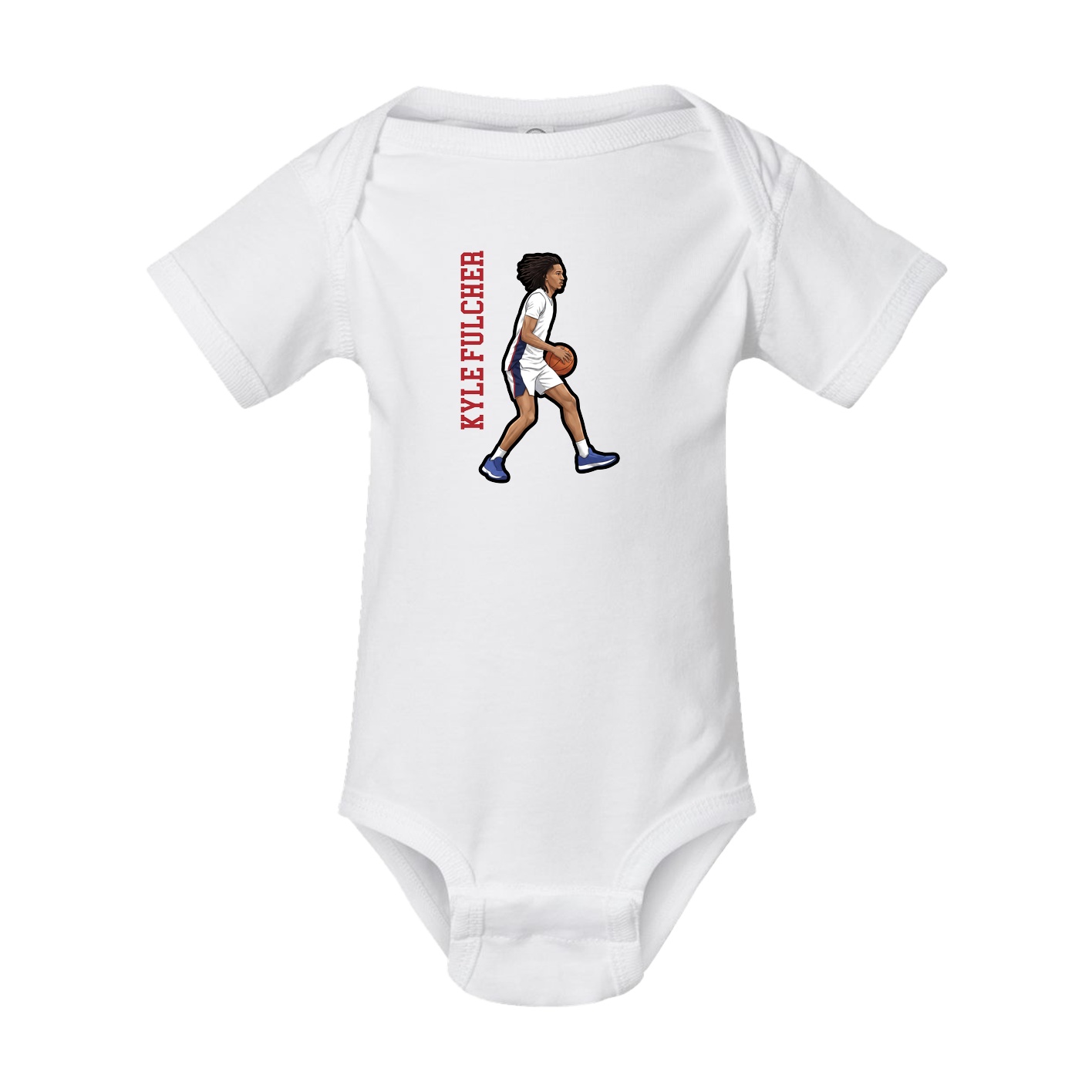 Baby Onesie — Name Vertical in White