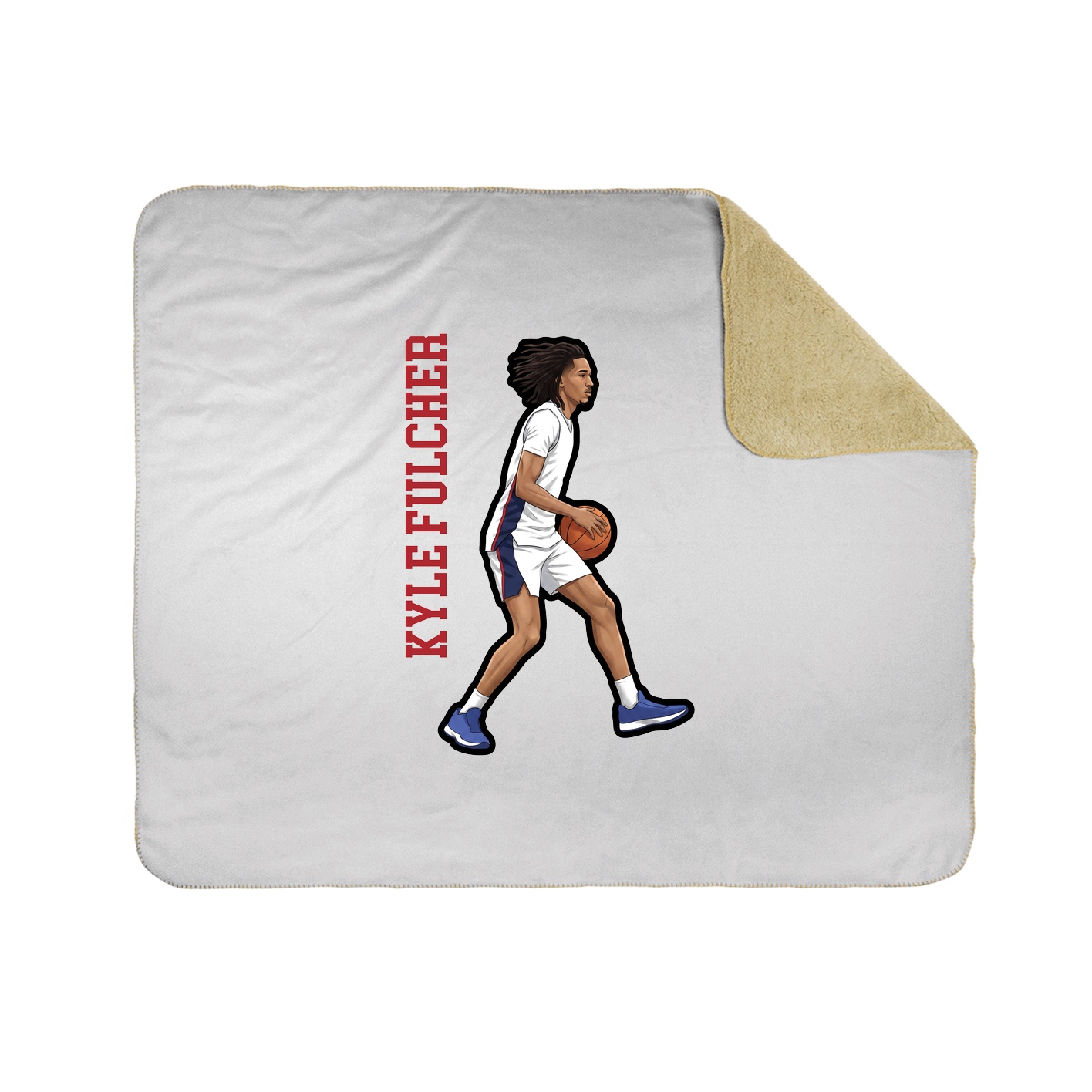 Throw Blanket — Name Vertical in White