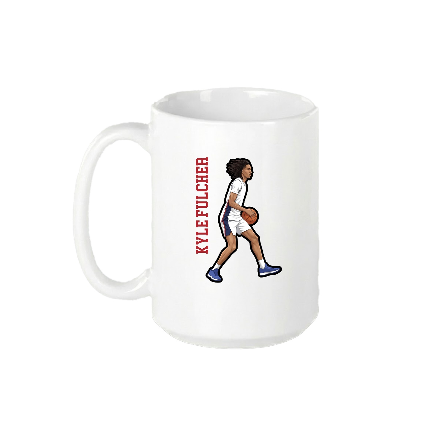 15oz Coffee Mug — Name Vertical in White