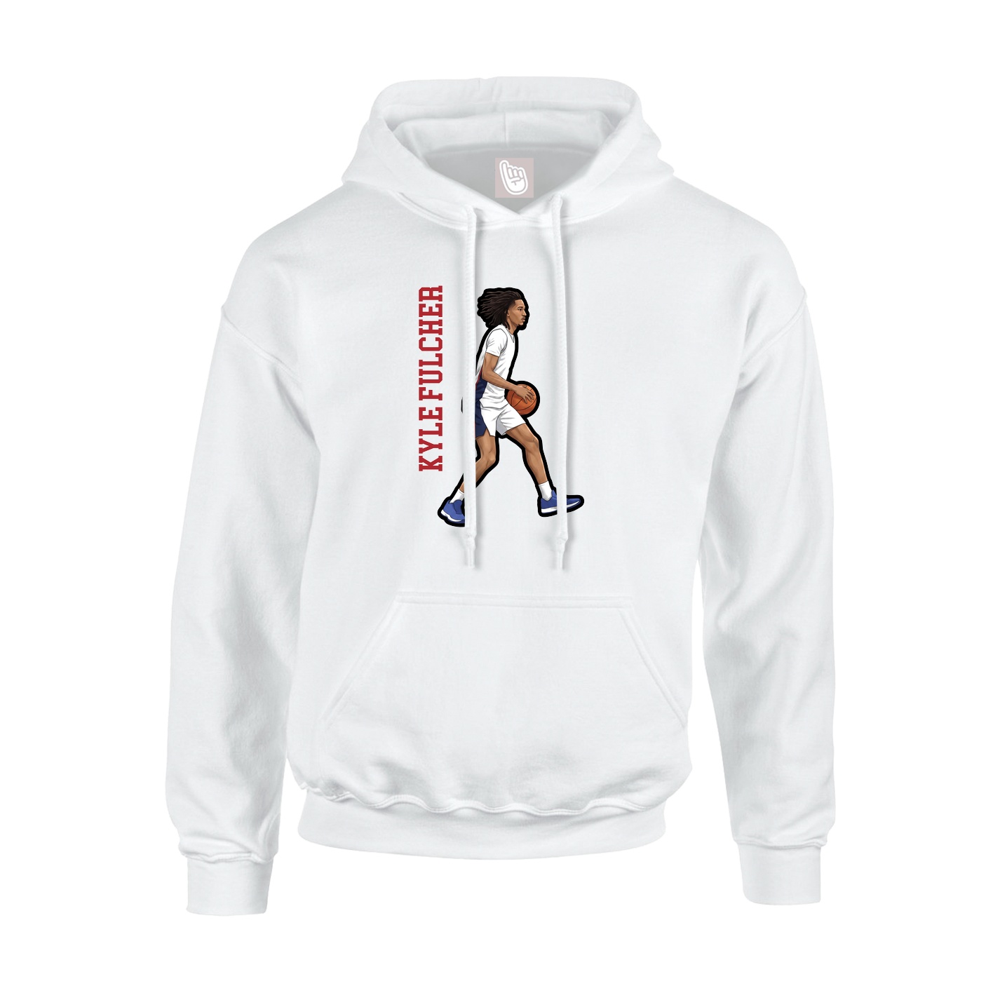 Hoodie — Name Vertical in White