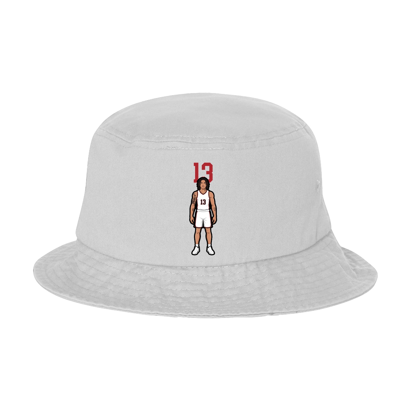 Bucket Cap — Number Top in White