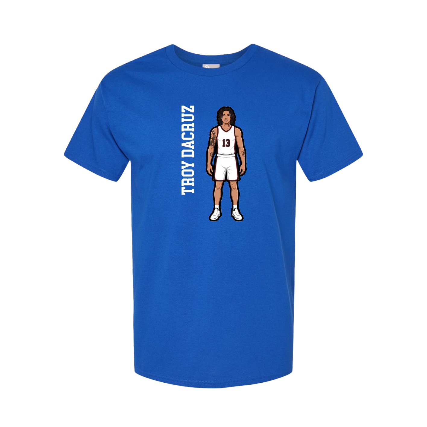 Youth Tee — Name Vertical in Royal