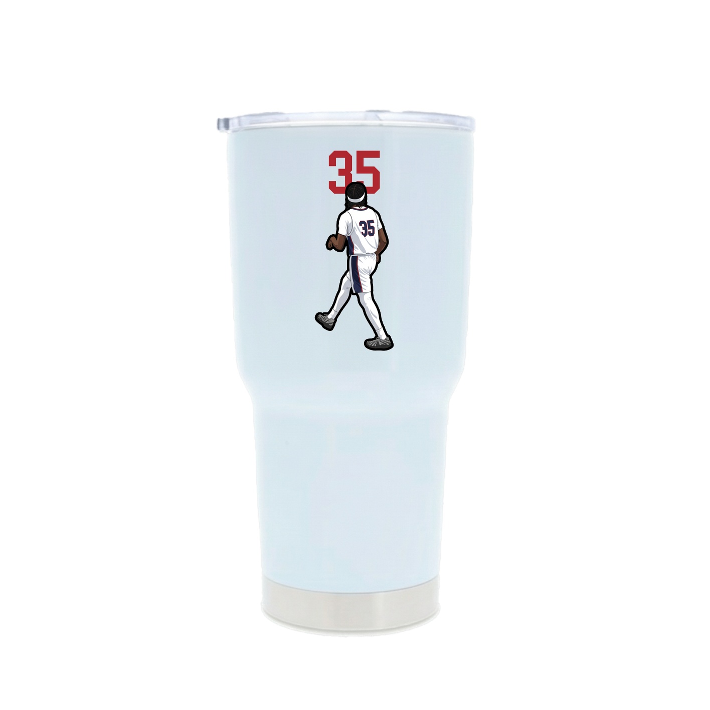 30oz Stainless Steel Tumbler — Number Top in White