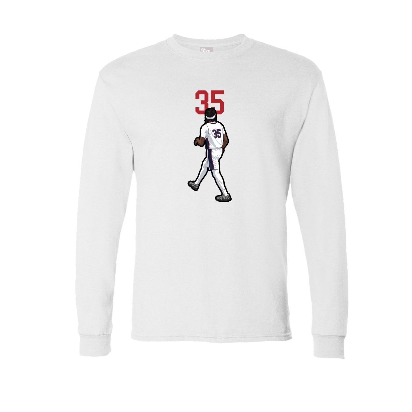 Long Sleeve Tee — Number Top in White