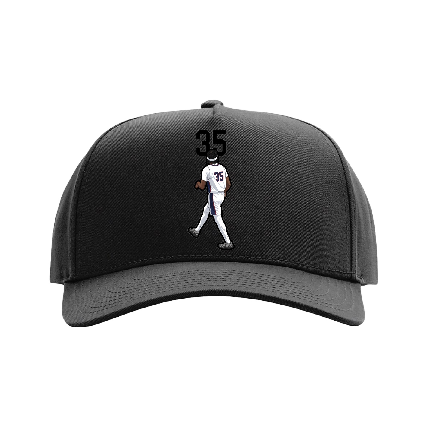 Full Fabric Five-Panel Champ Cap — Number Top in Black
