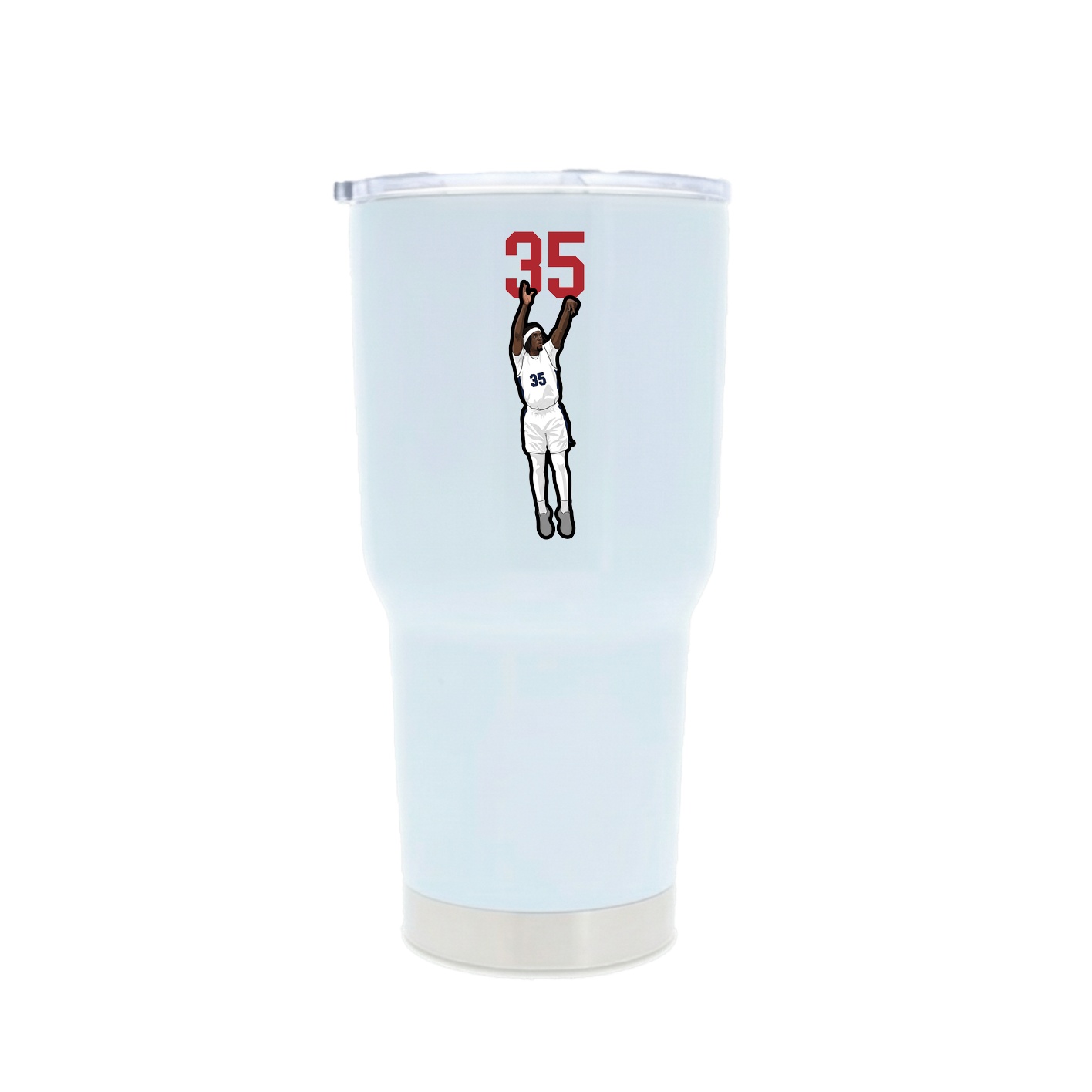 30oz Stainless Steel Tumbler — Number Top in White