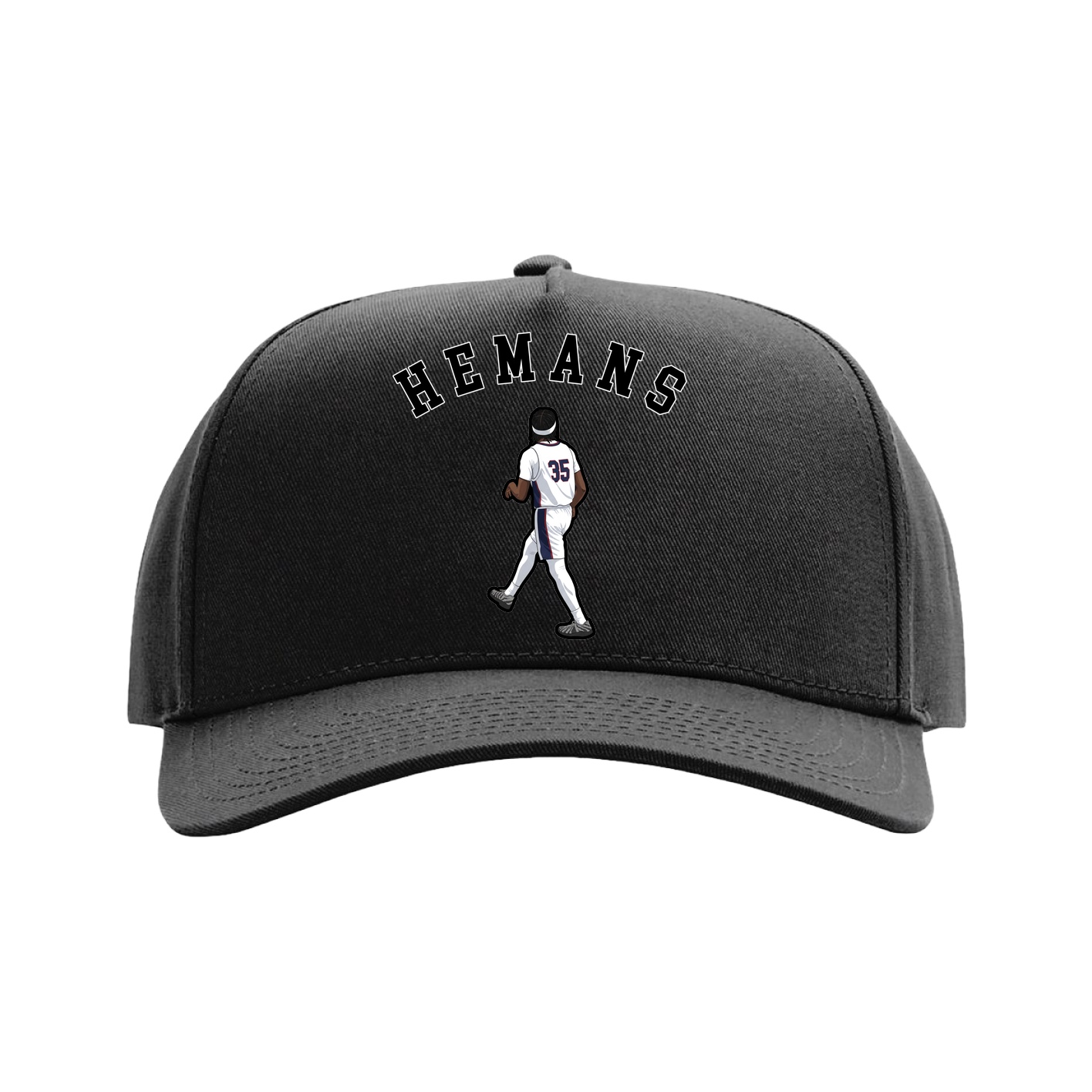 Full Fabric Five-Panel Champ Cap — Shirsey Arch in Black