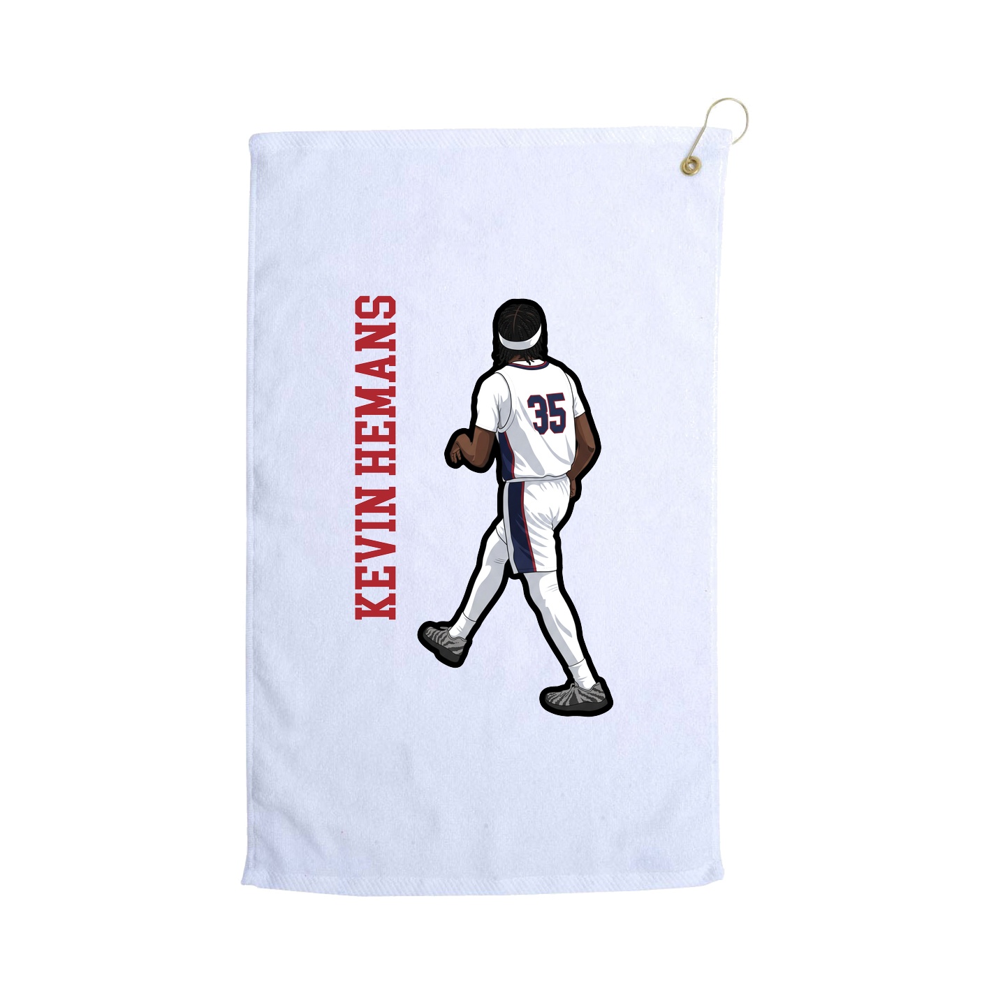 Golf Towel — Name Vertical in White
