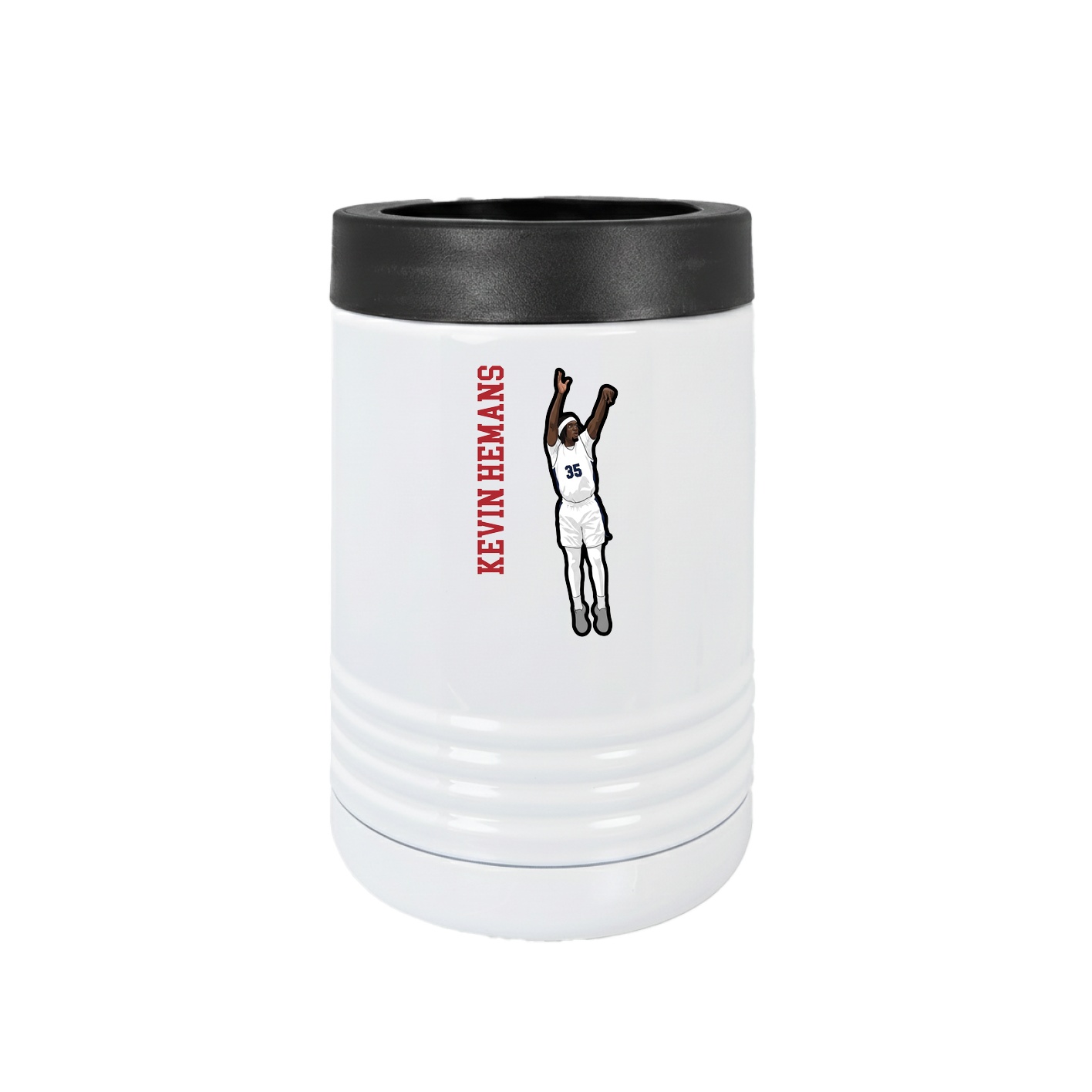 Beverage Holder — Name Vertical in White
