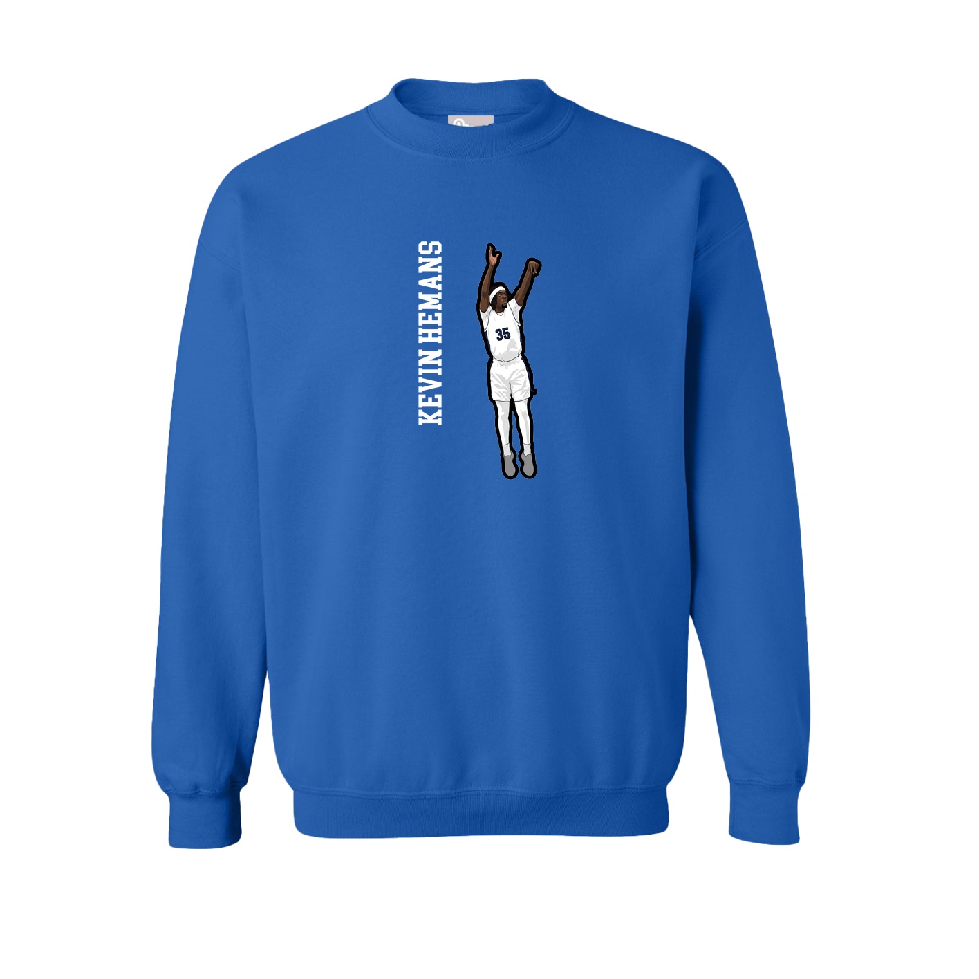 Fleece Crew — Name Vertical in Royal
