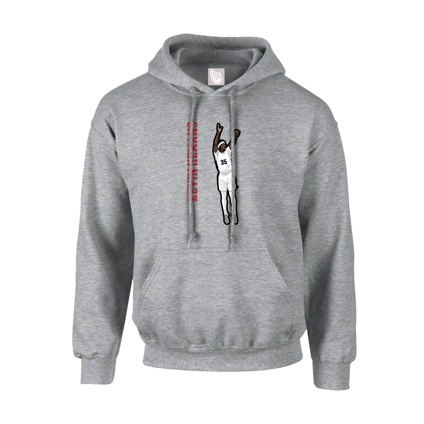 Youth Hoodie — Name Vertical in Grey