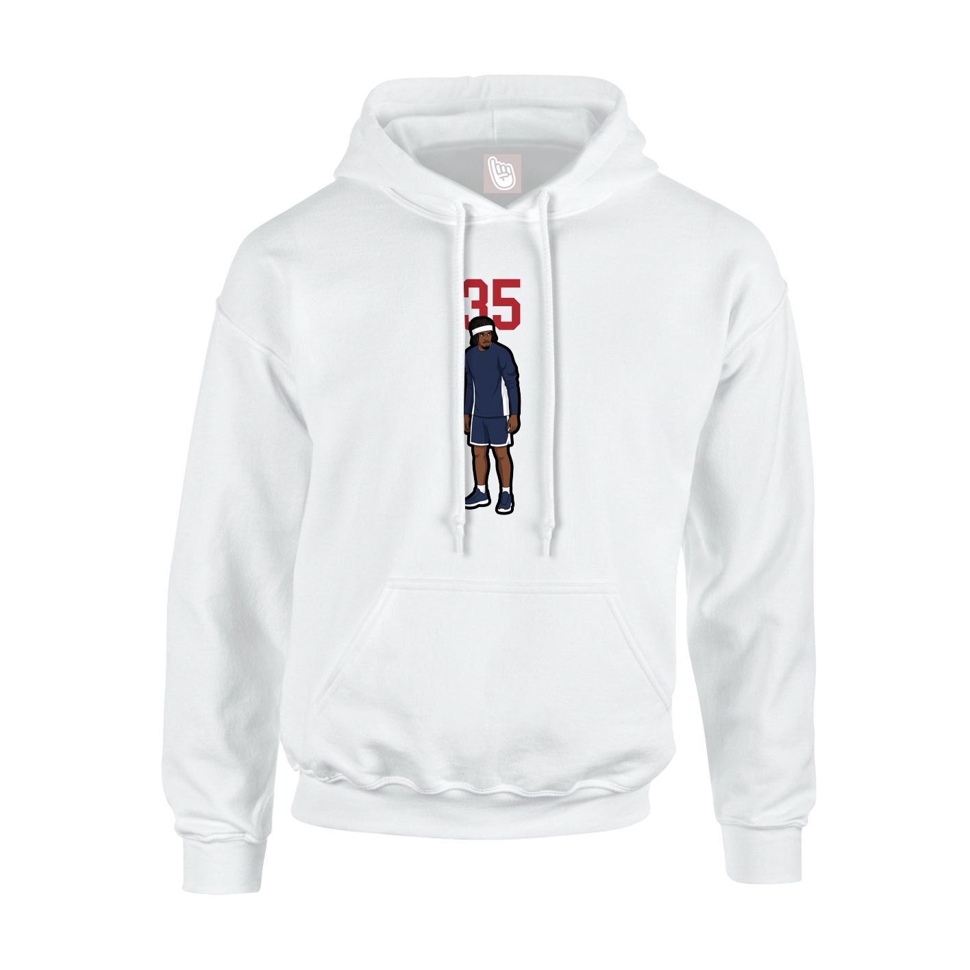 Youth Hoodie — Number Top in White