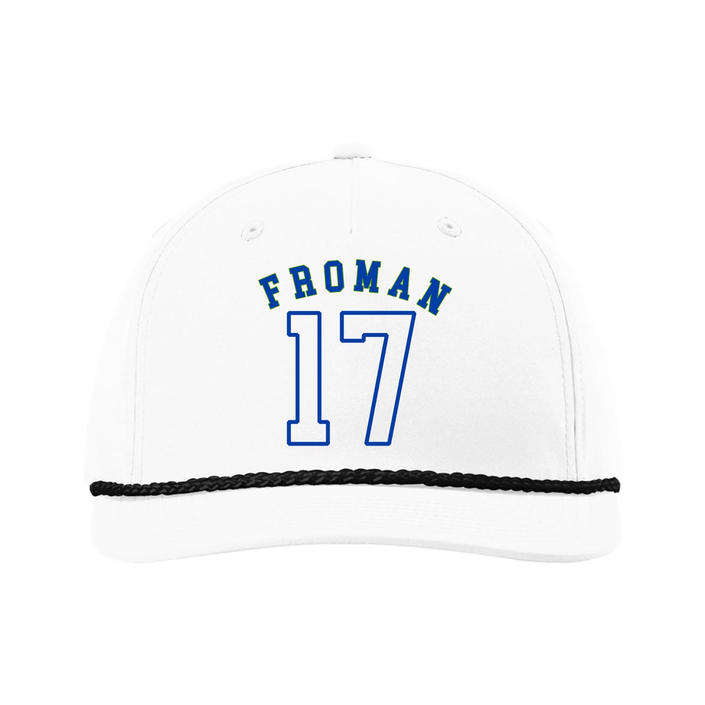 Five-Panel Classic Rope Cap — Shirsey Arch in White