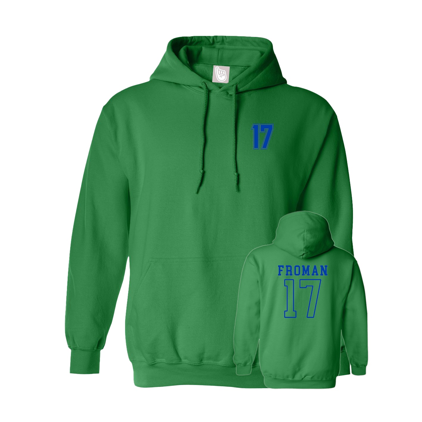 Youth Hoodie — Chest Back in Green