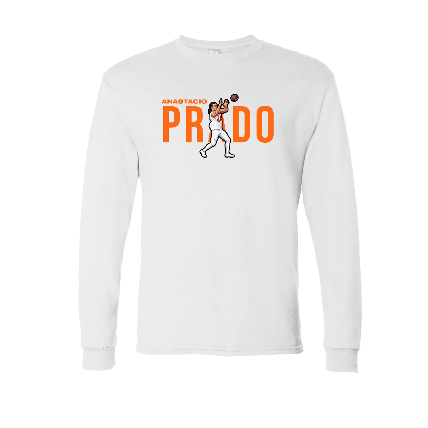 Long Sleeve Tee — Player Name in White