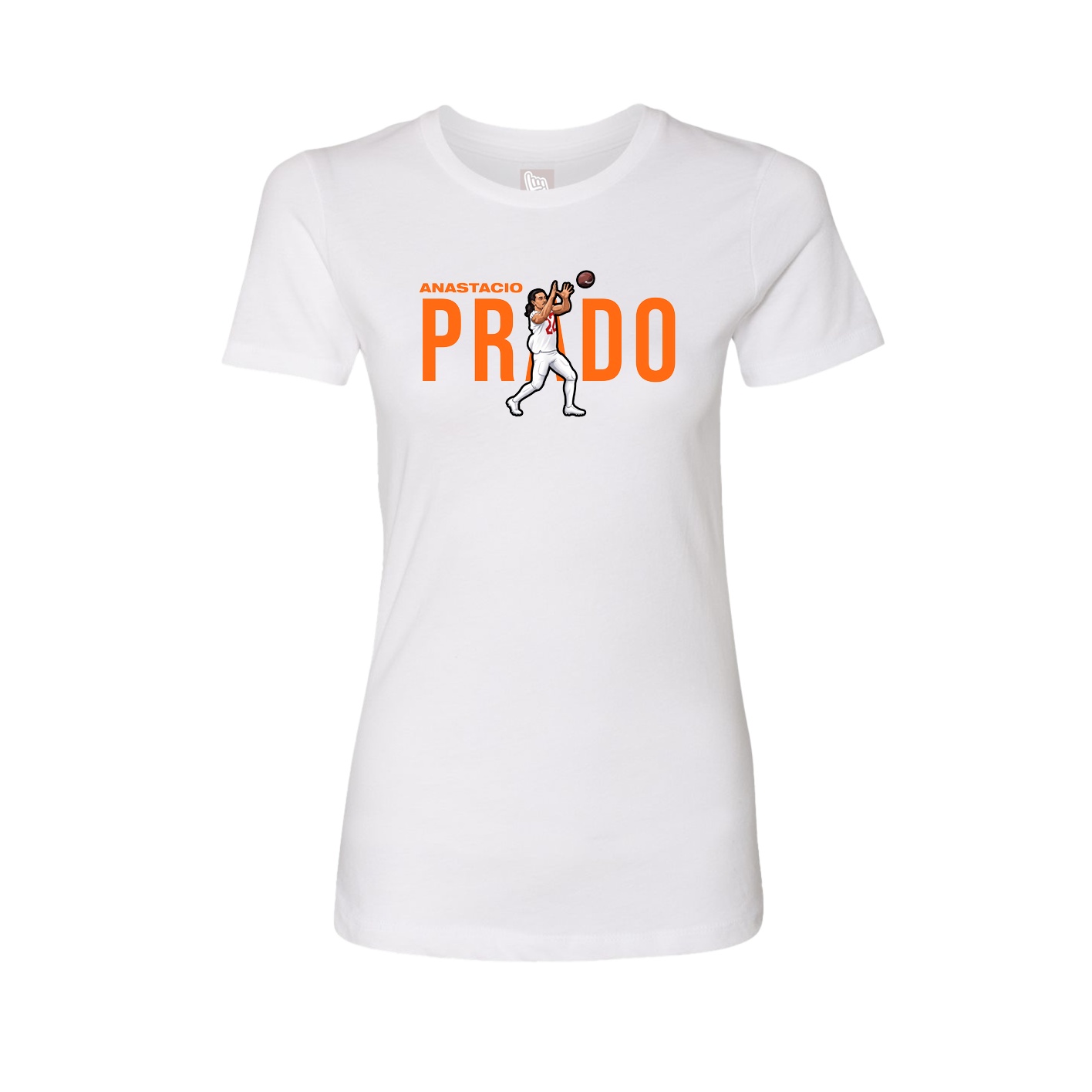 Fitted Women's Tee — Player Name in White