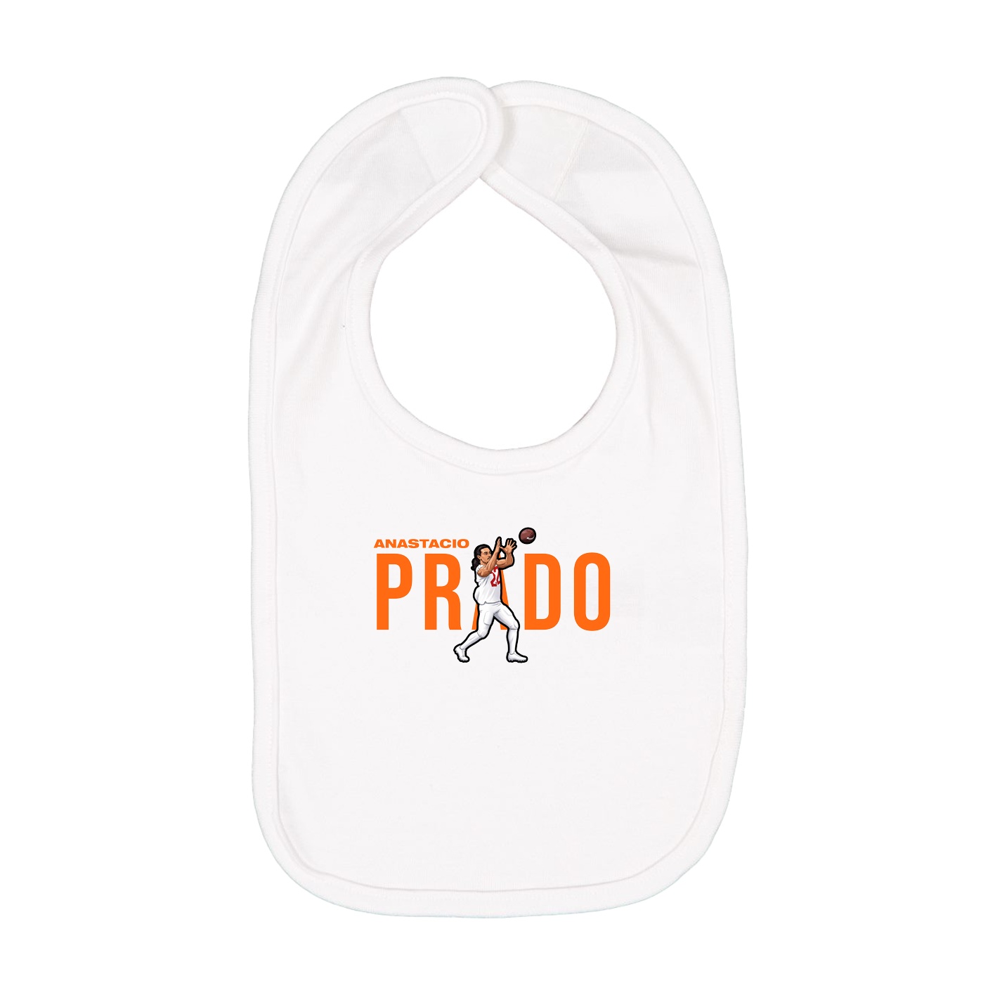 Infant Bib — Player Name in White