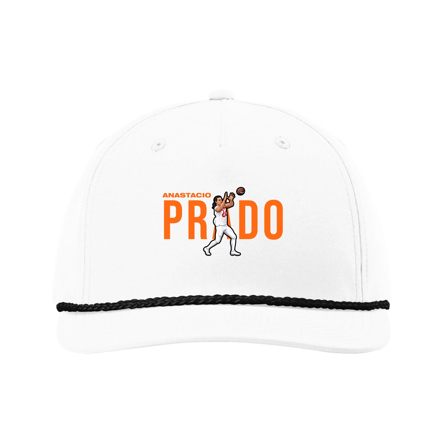 Five-Panel Classic Rope Cap — Player Name in White