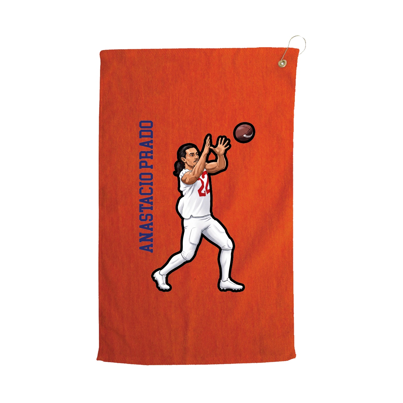 Golf Towel — Name Vertical in Orange