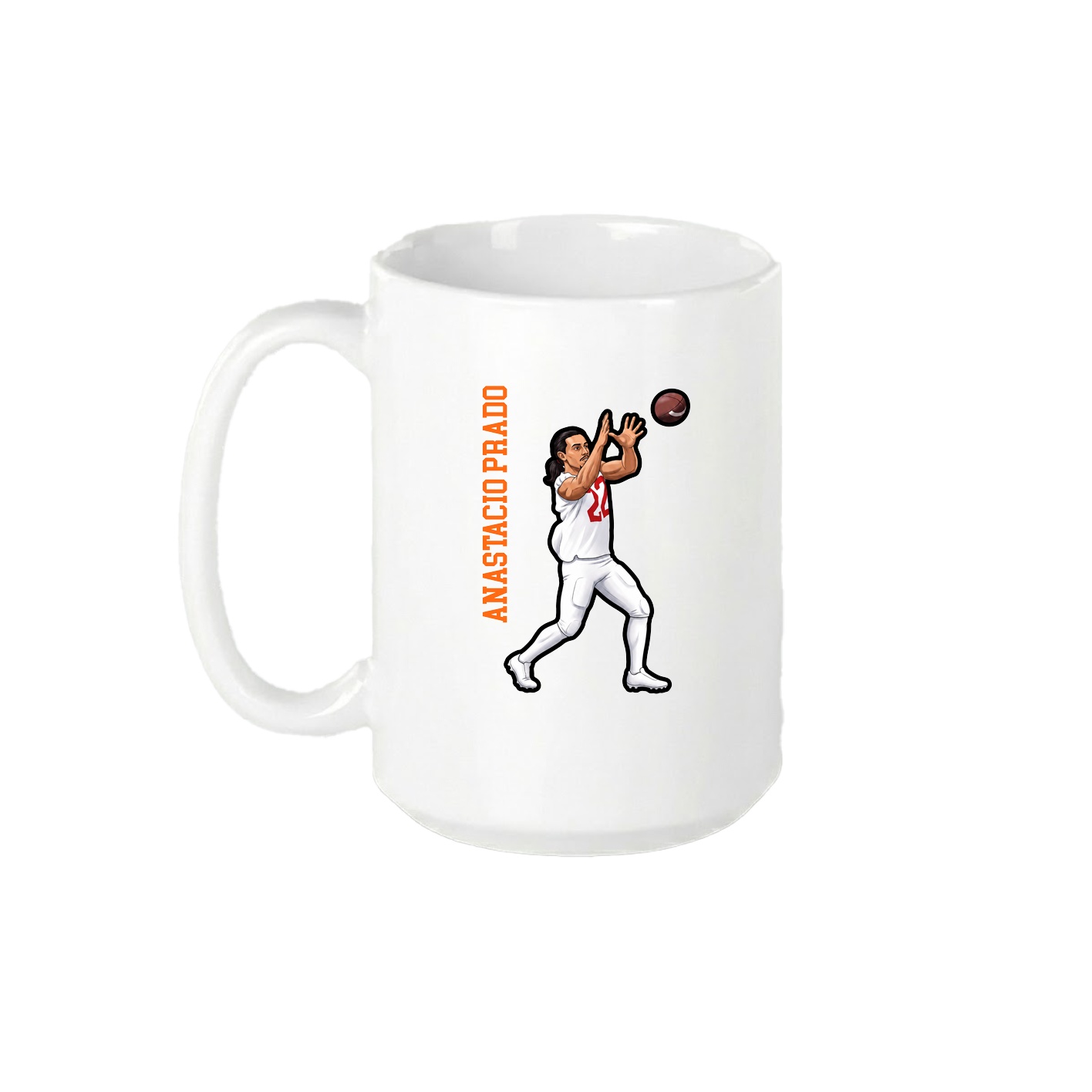 15oz Coffee Mug — Name Vertical in White