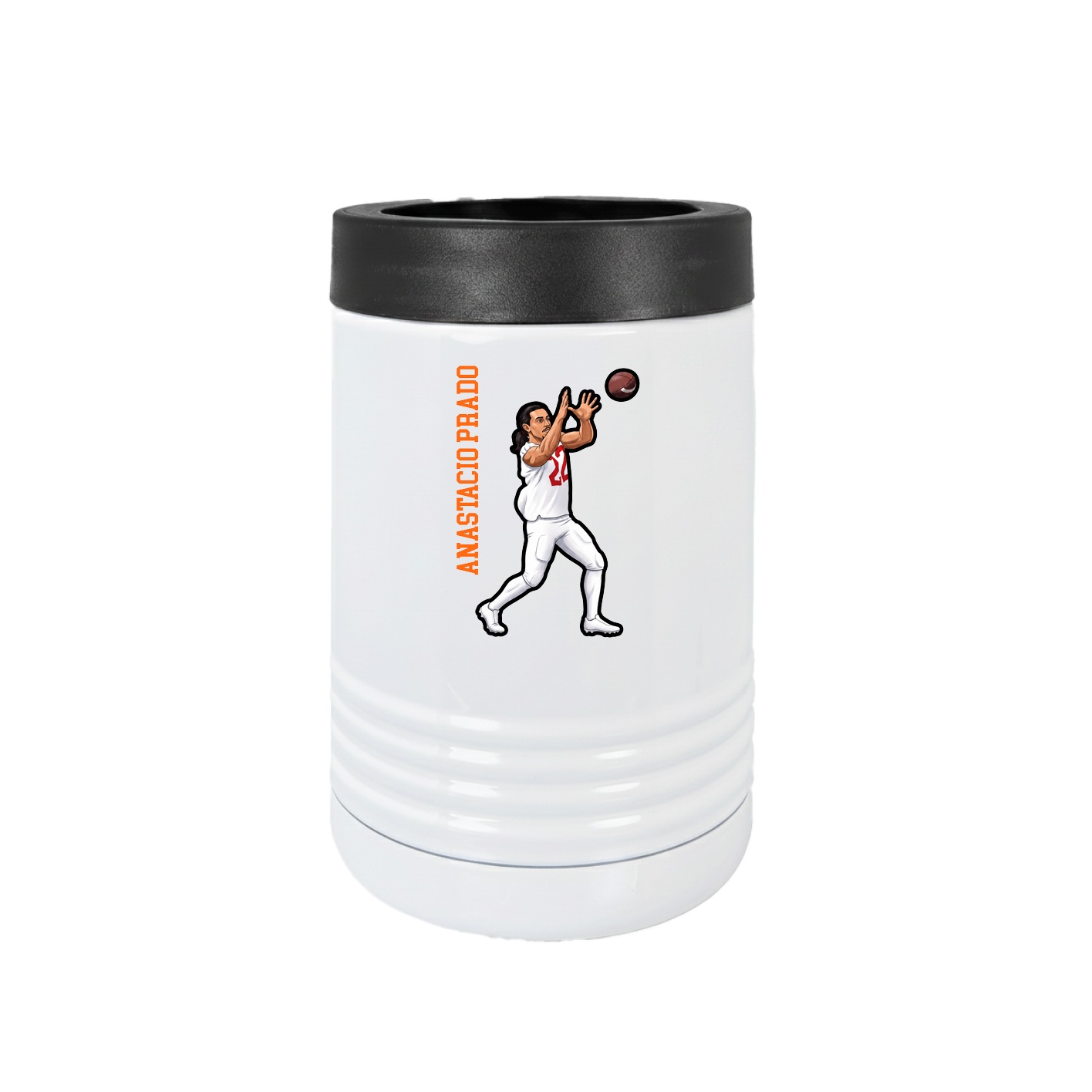 Beverage Holder — Name Vertical in White