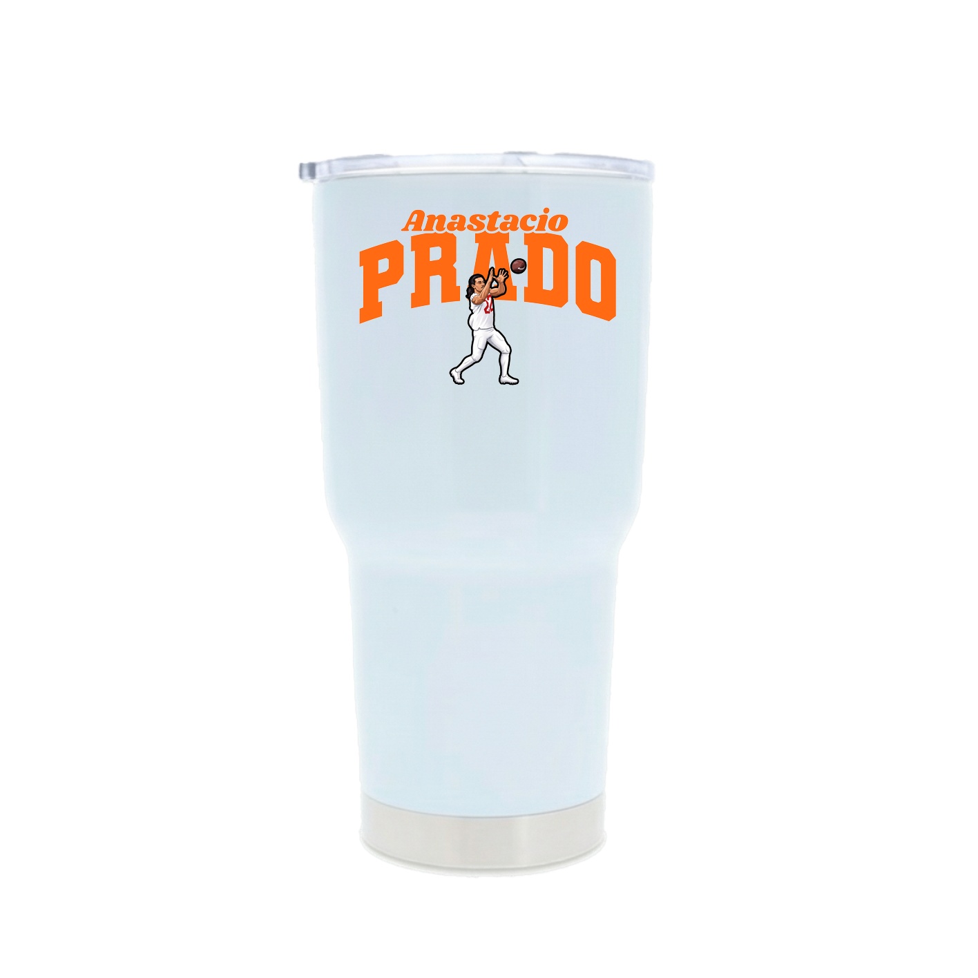 30oz Stainless Steel Tumbler — Signature Arch in White