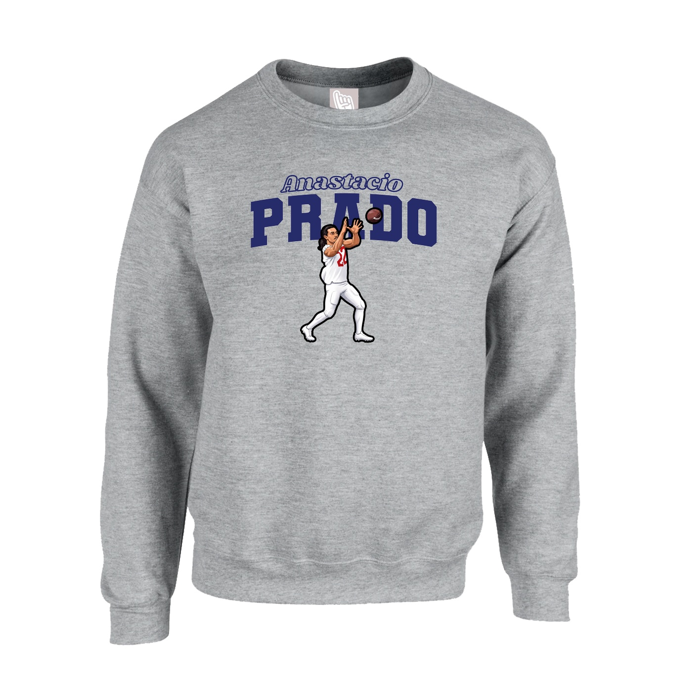Fleece Crew — Name Arch in Grey